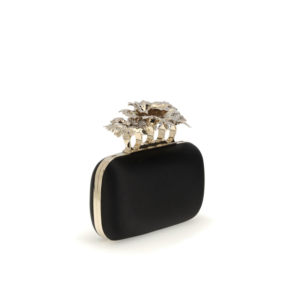 Alexander McQueen Black Silk Clutch Bag | Regal Royce