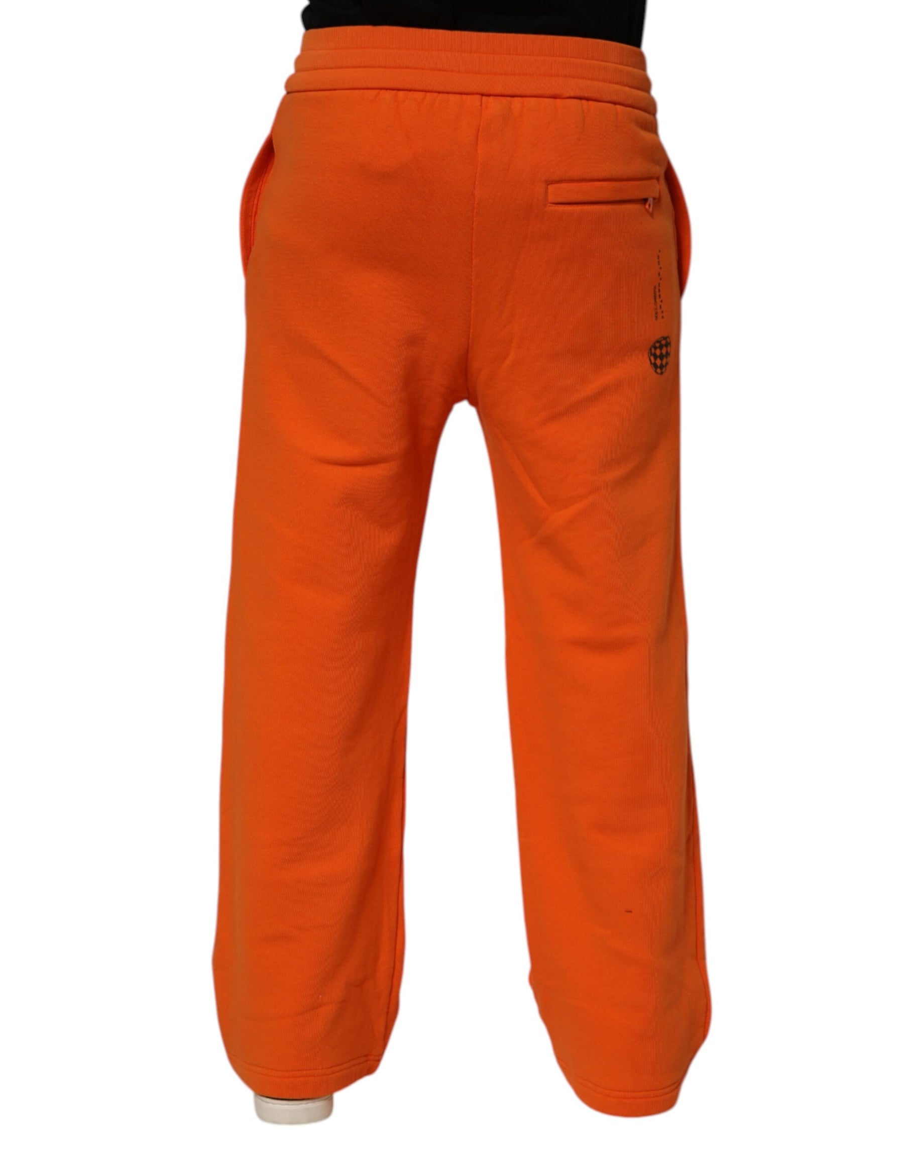 Dolce & Gabbana Orange Cotton DG VIB3 Logo Drawstring Sweatpants Pants | Regal Royce