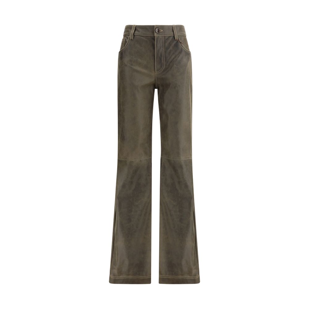 Etro Brown Leather Pants | Regal Royce