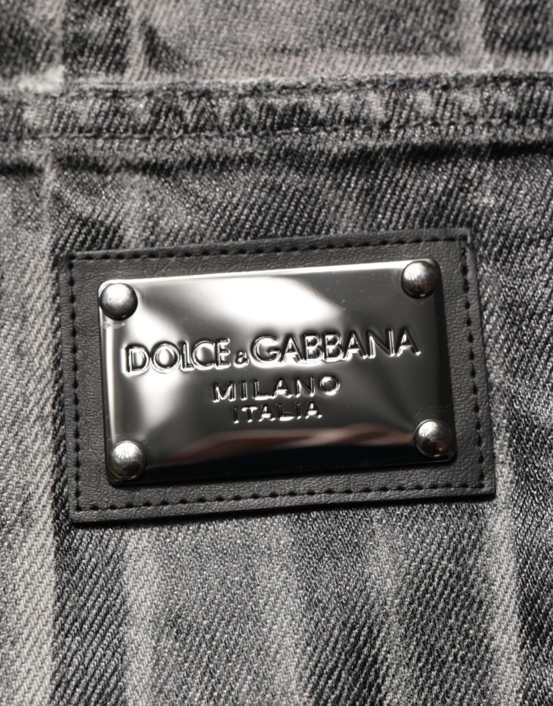 Dolce & Gabbana Black Grey Graphic Print Denim Pants Jeans | Regal Royce