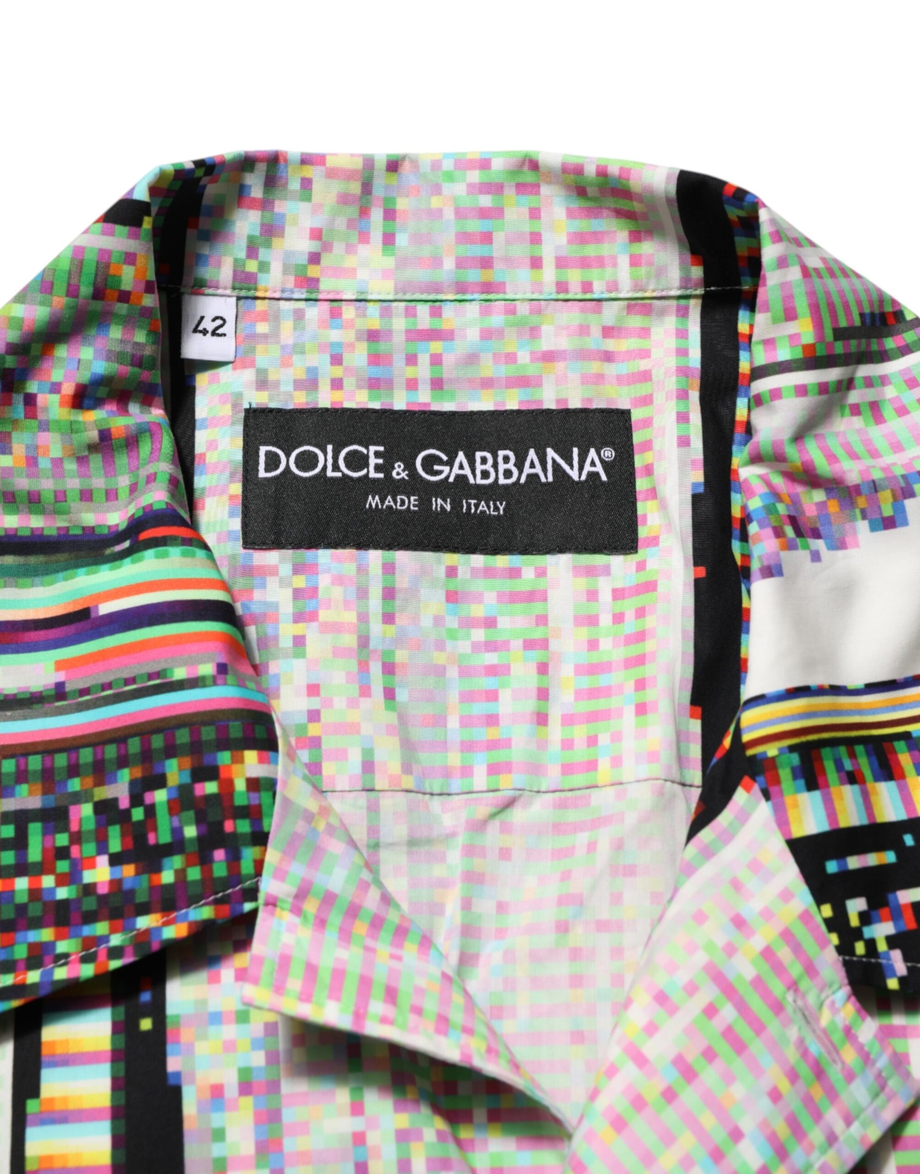 Dolce & Gabbana Multicolor Graphic Collared Casual Shirt | Regal Royce