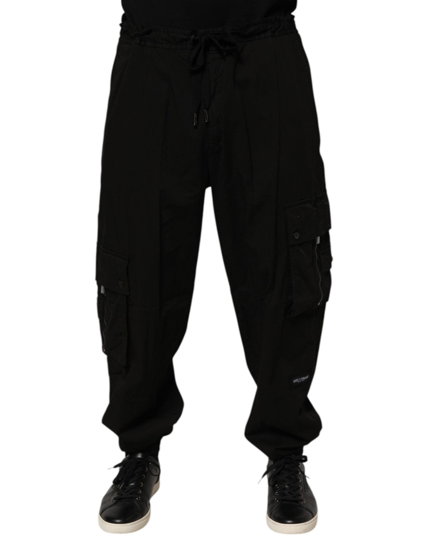 Dolce & Gabbana Black Cotton Cargo Jogger Sweatpants Pants | Regal Royce