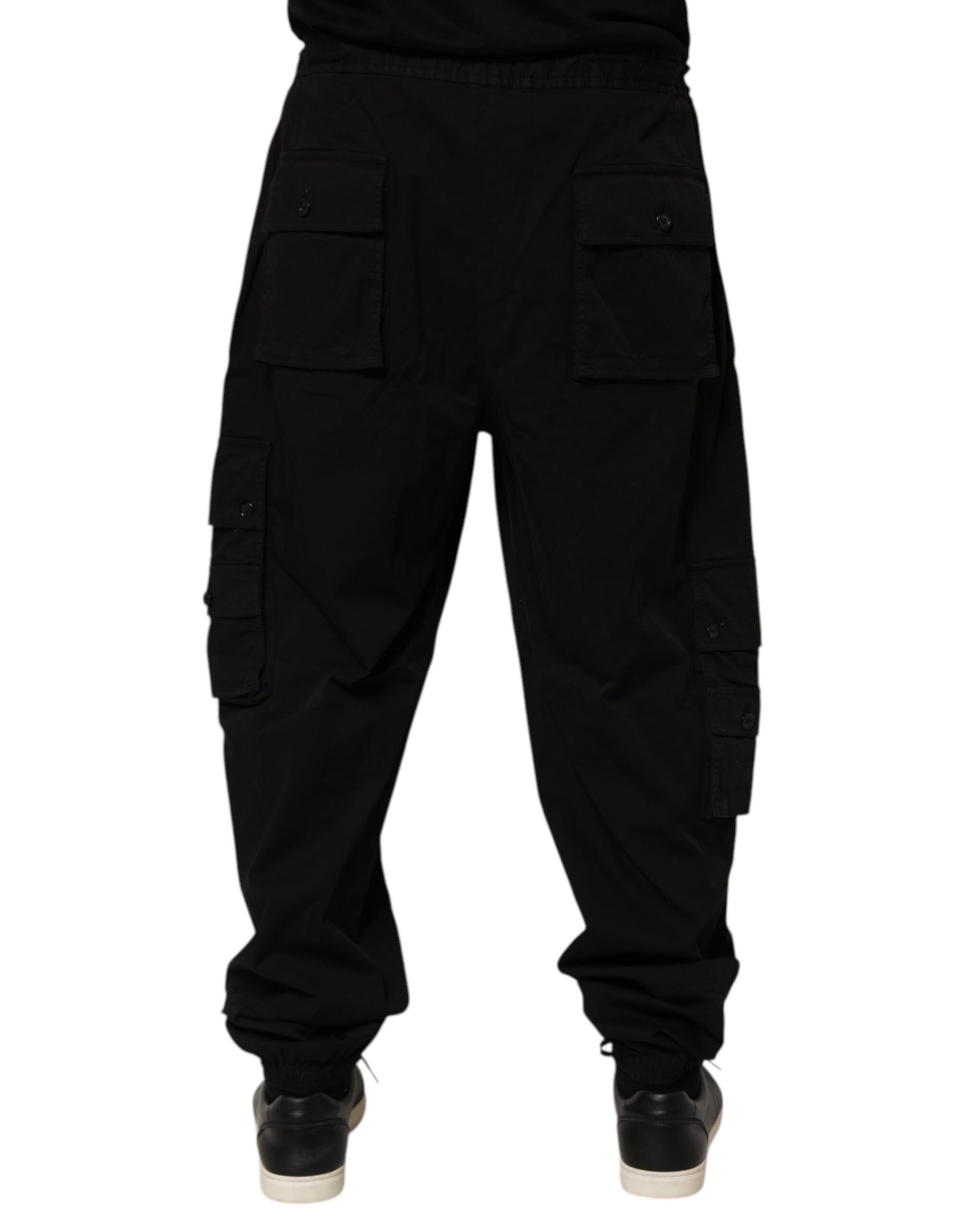 Dolce & Gabbana Black Cotton Cargo Jogger Sweatpants Pants