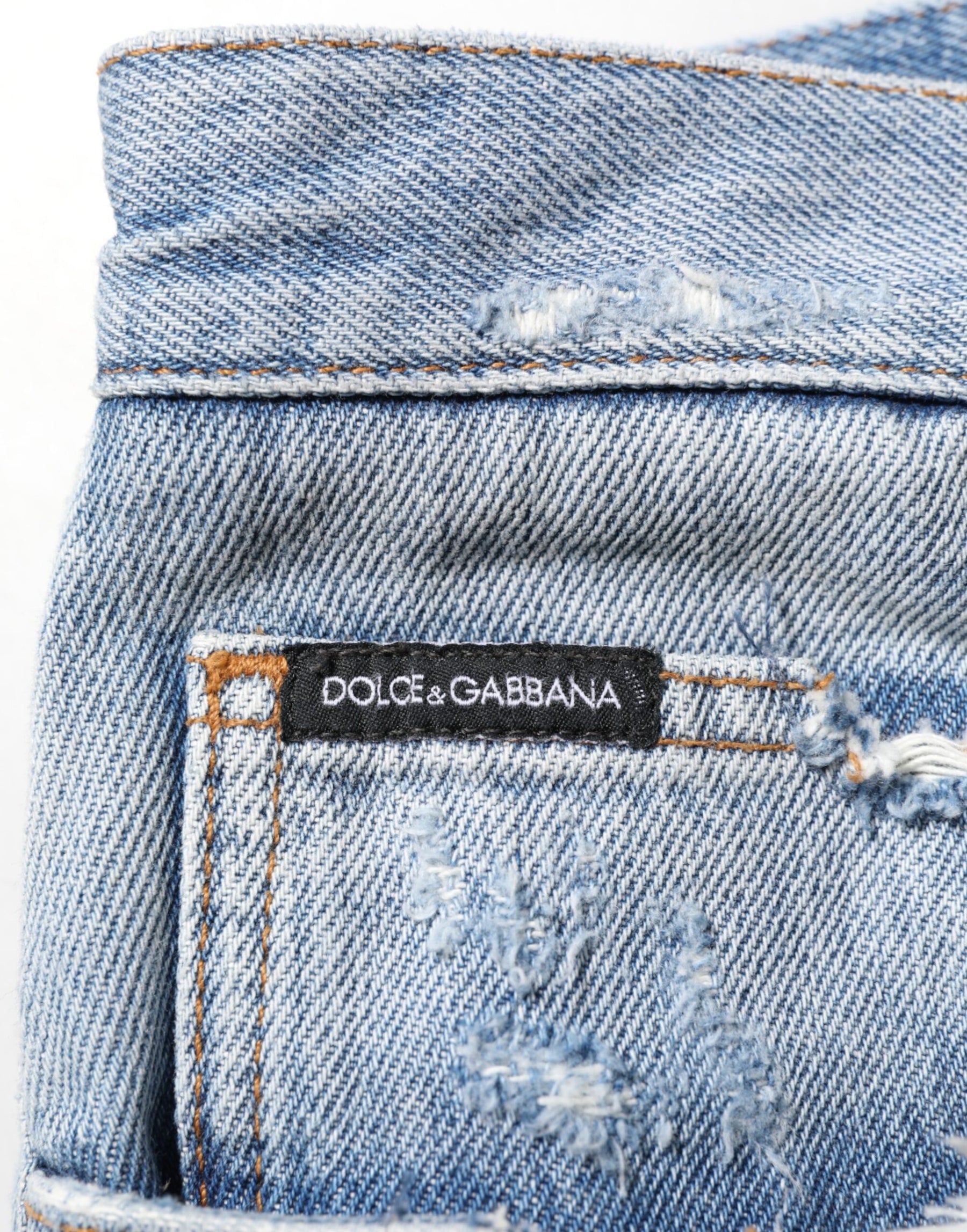 Dolce & Gabbana Blue Distressed Ripped Denim Trouser Jeans | Regal Royce