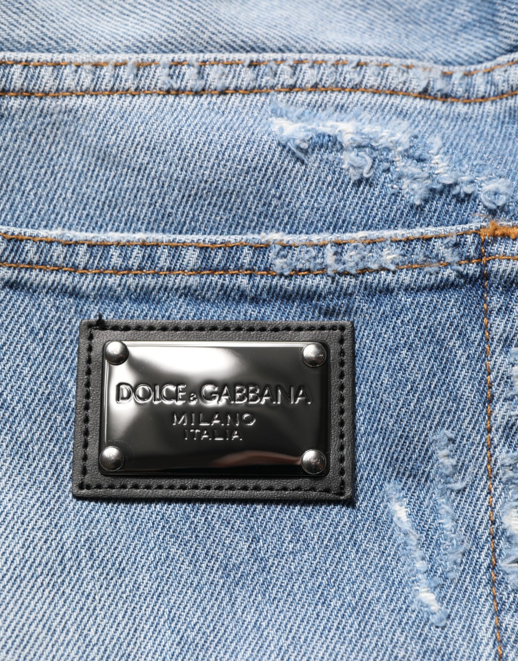 Dolce & Gabbana Blue Distressed Ripped Denim Trouser Jeans | Regal Royce