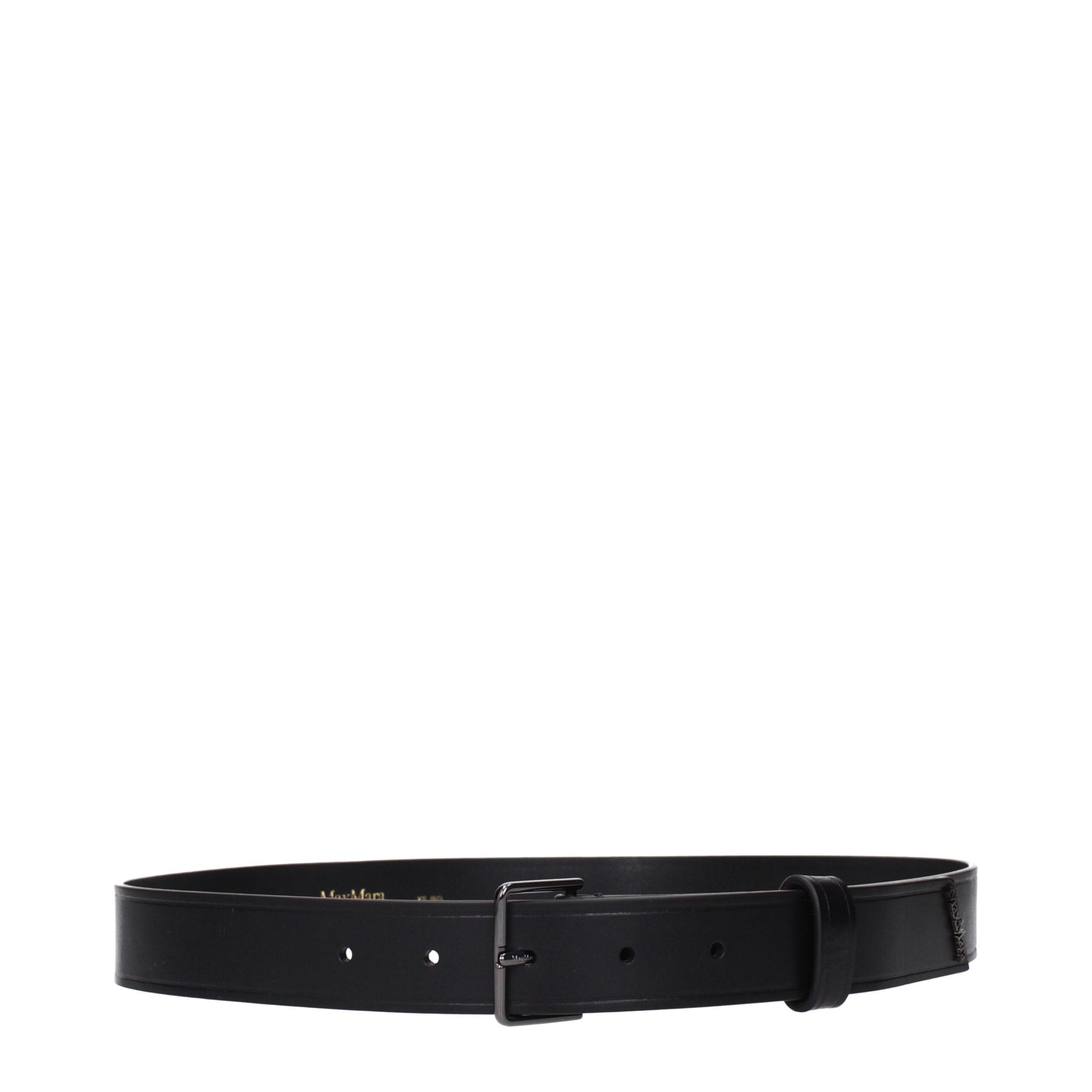 Max Mara Black Leather Regular Belt | Regal Royce