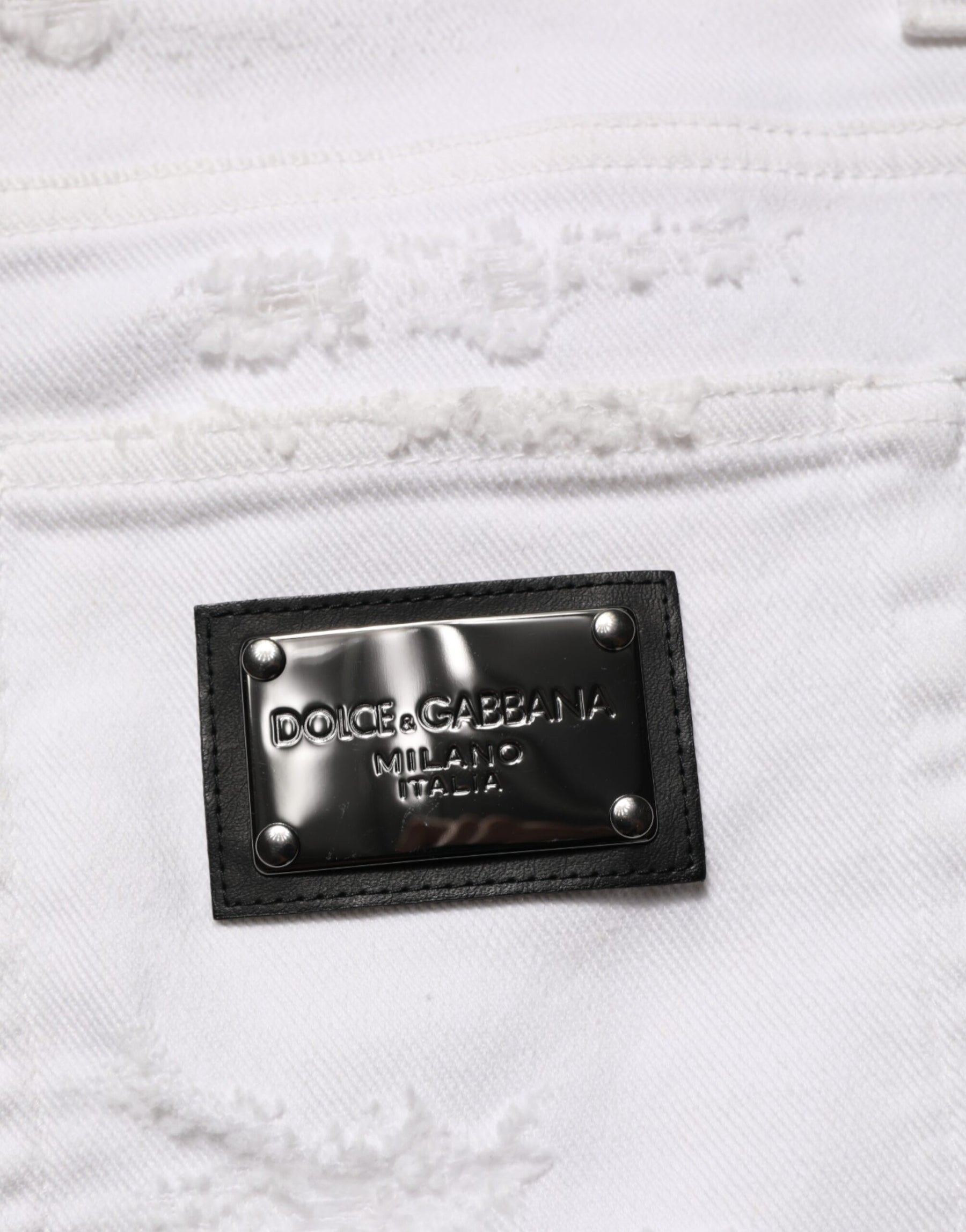 Dolce & Gabbana White Distressed Ripped Denim Trouser Jeans | Regal Royce