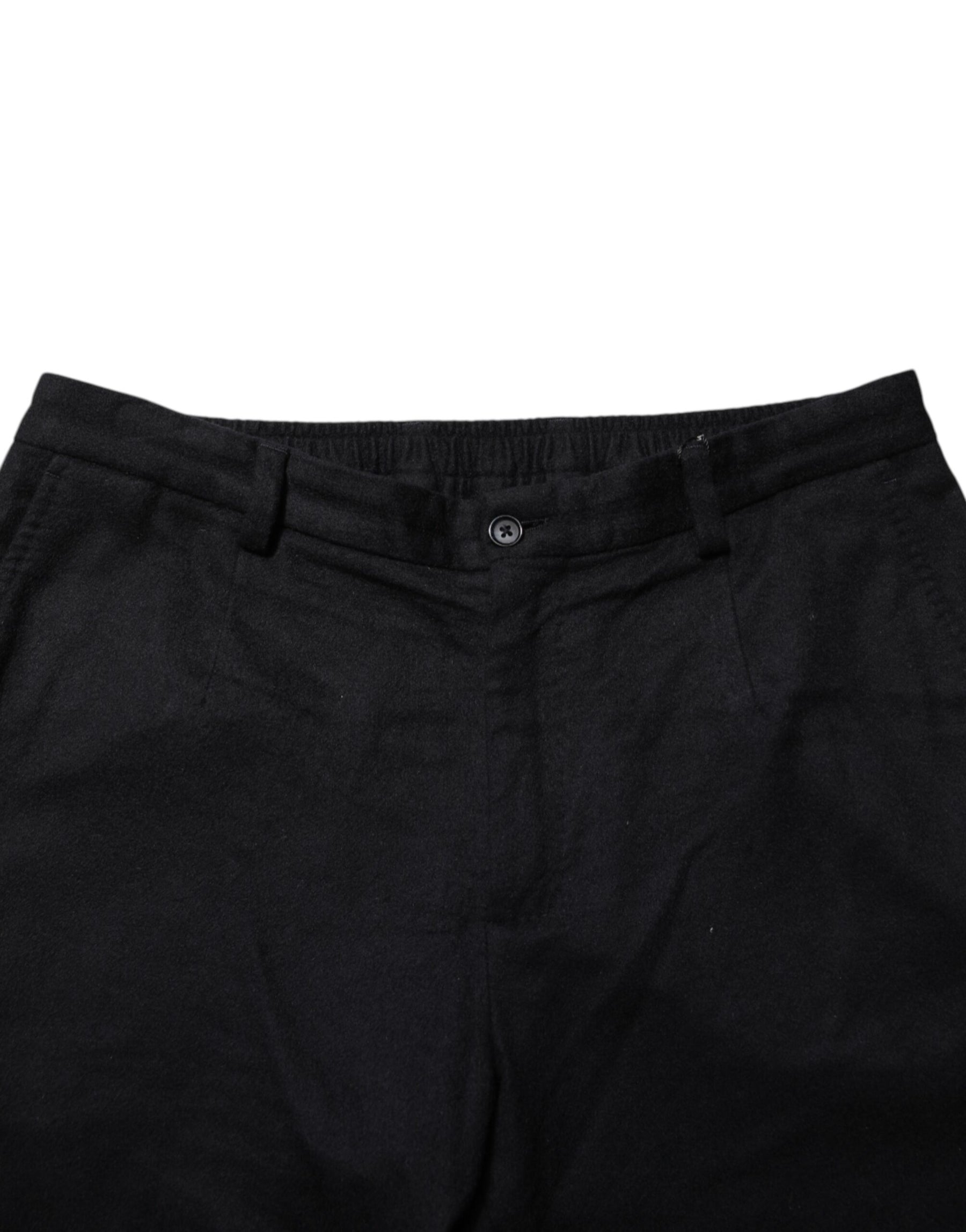 Dolce & Gabbana Black Cashmere Dress Formal Men Trouser Pants | Regal Royce