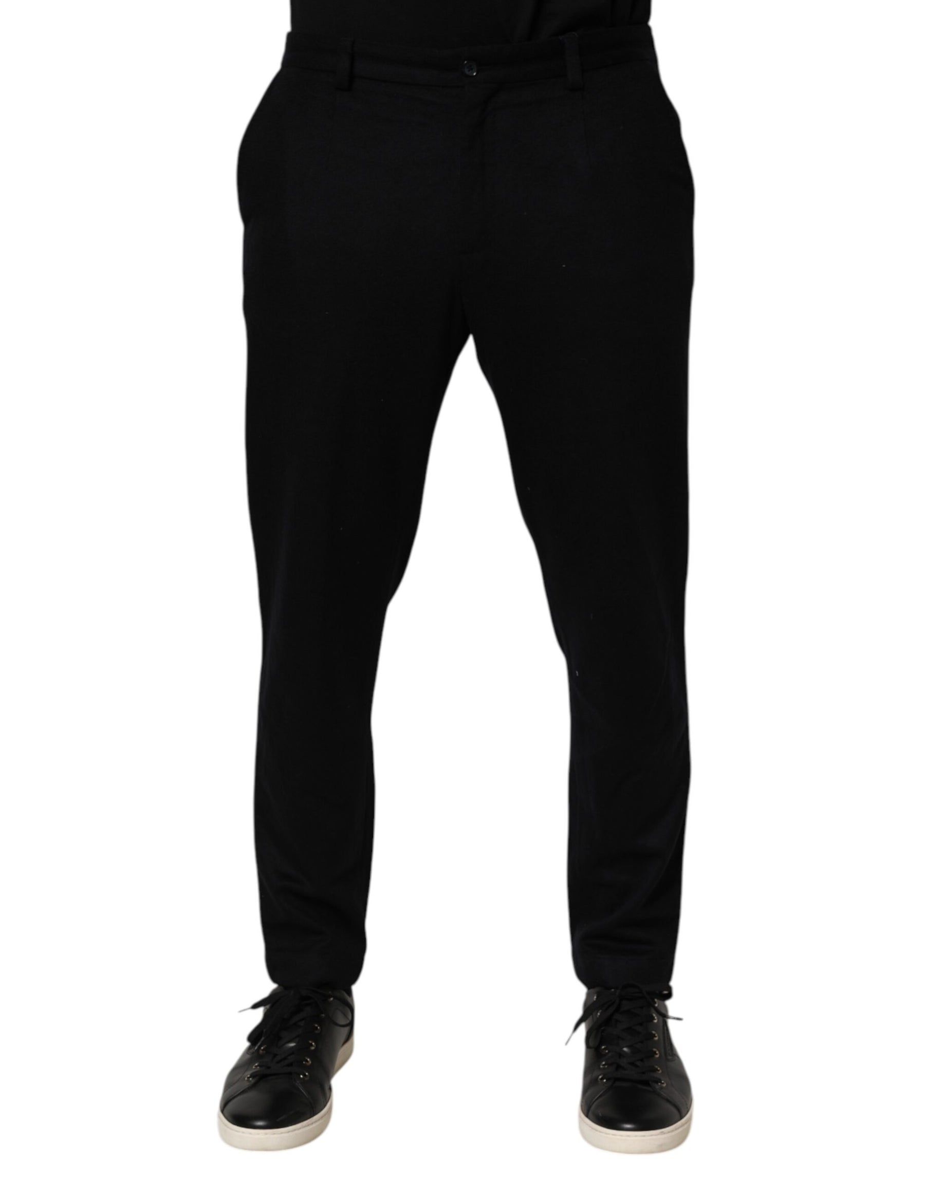 Dolce & Gabbana Black Cashmere Dress Formal Men Trouser Pants | Regal Royce