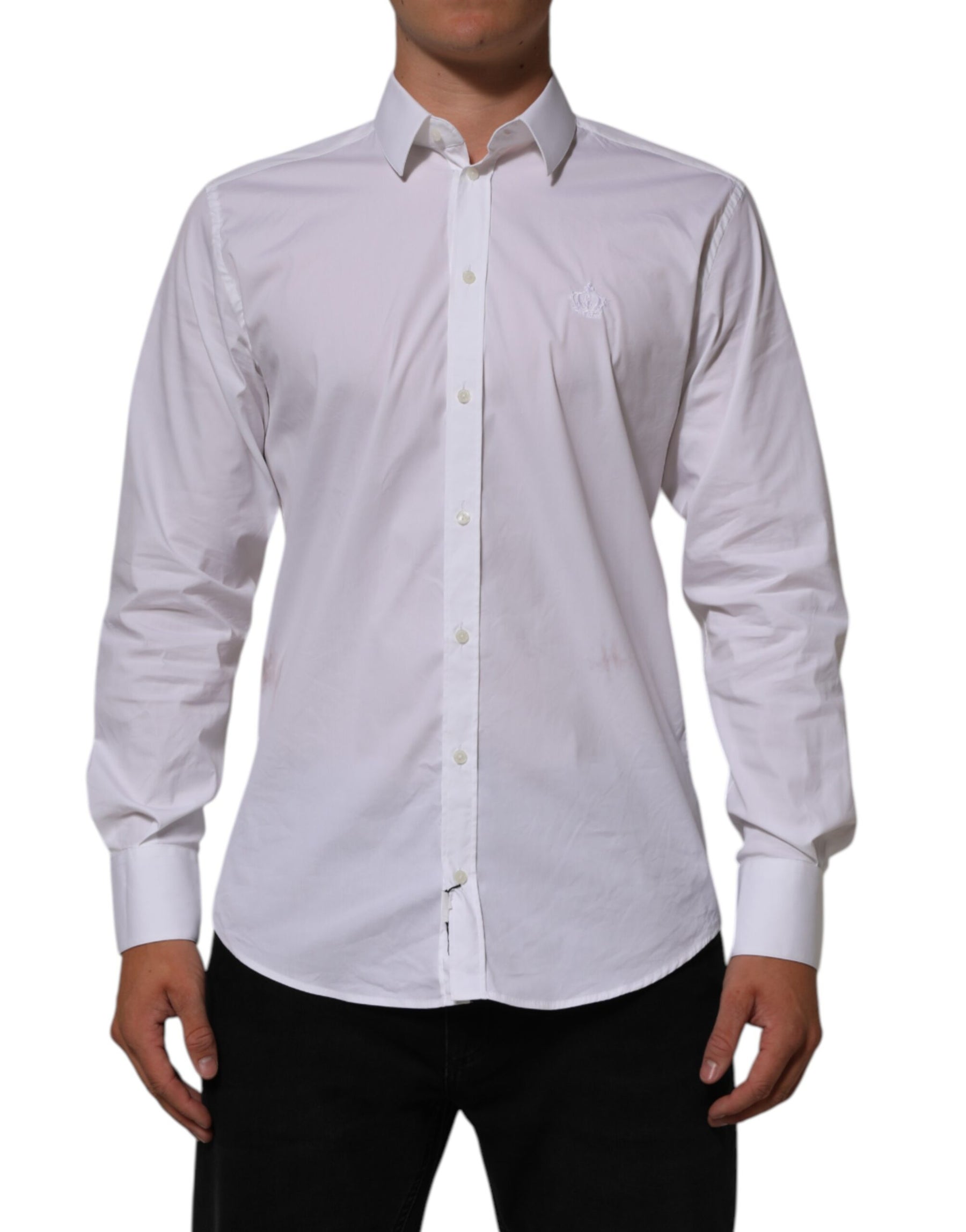 Dolce & Gabbana White Cotton MARTINI Formal Men Dress Shirt | Regal Royce
