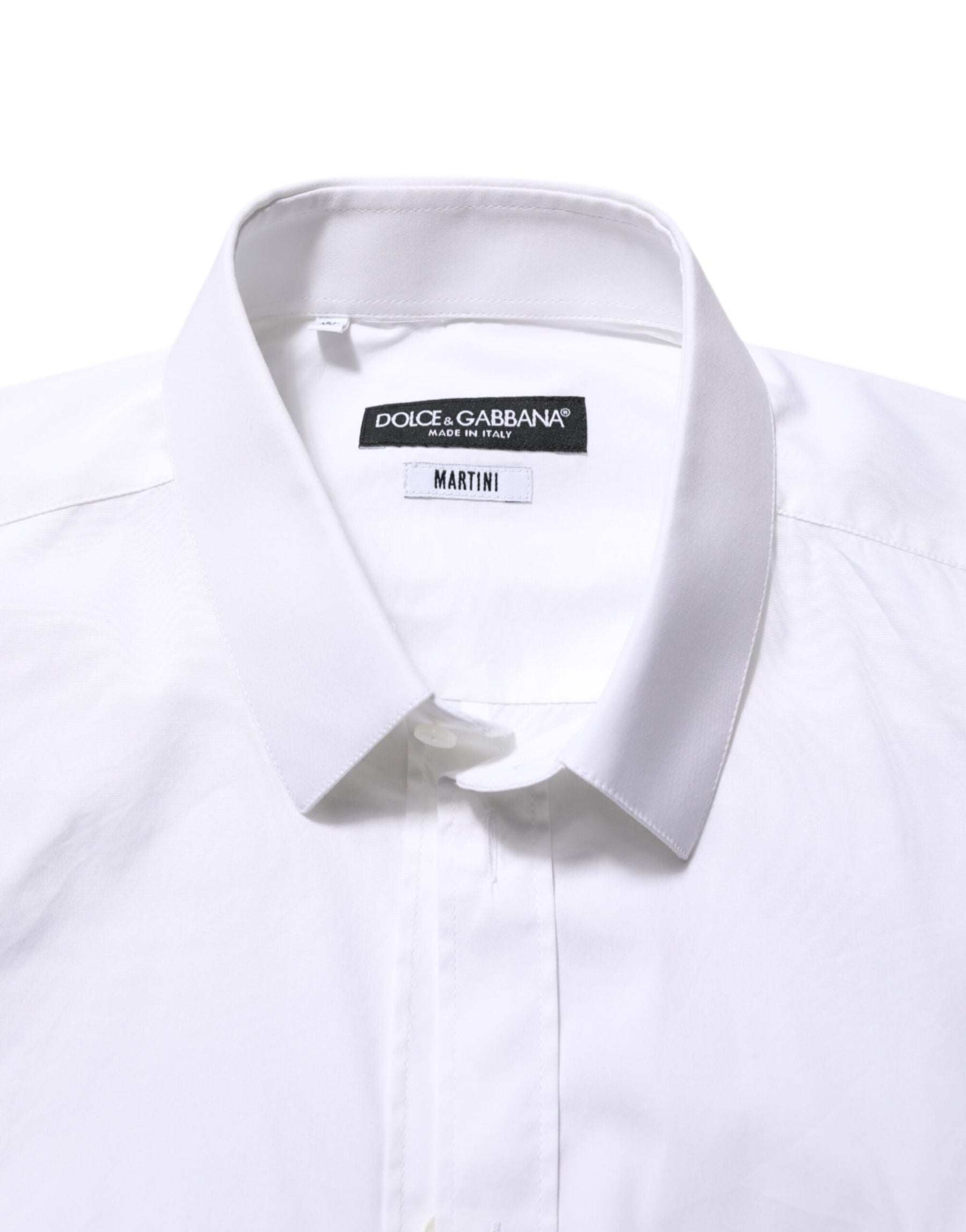 Dolce & Gabbana White Cotton MARTINI Formal Men Dress Shirt | Regal Royce