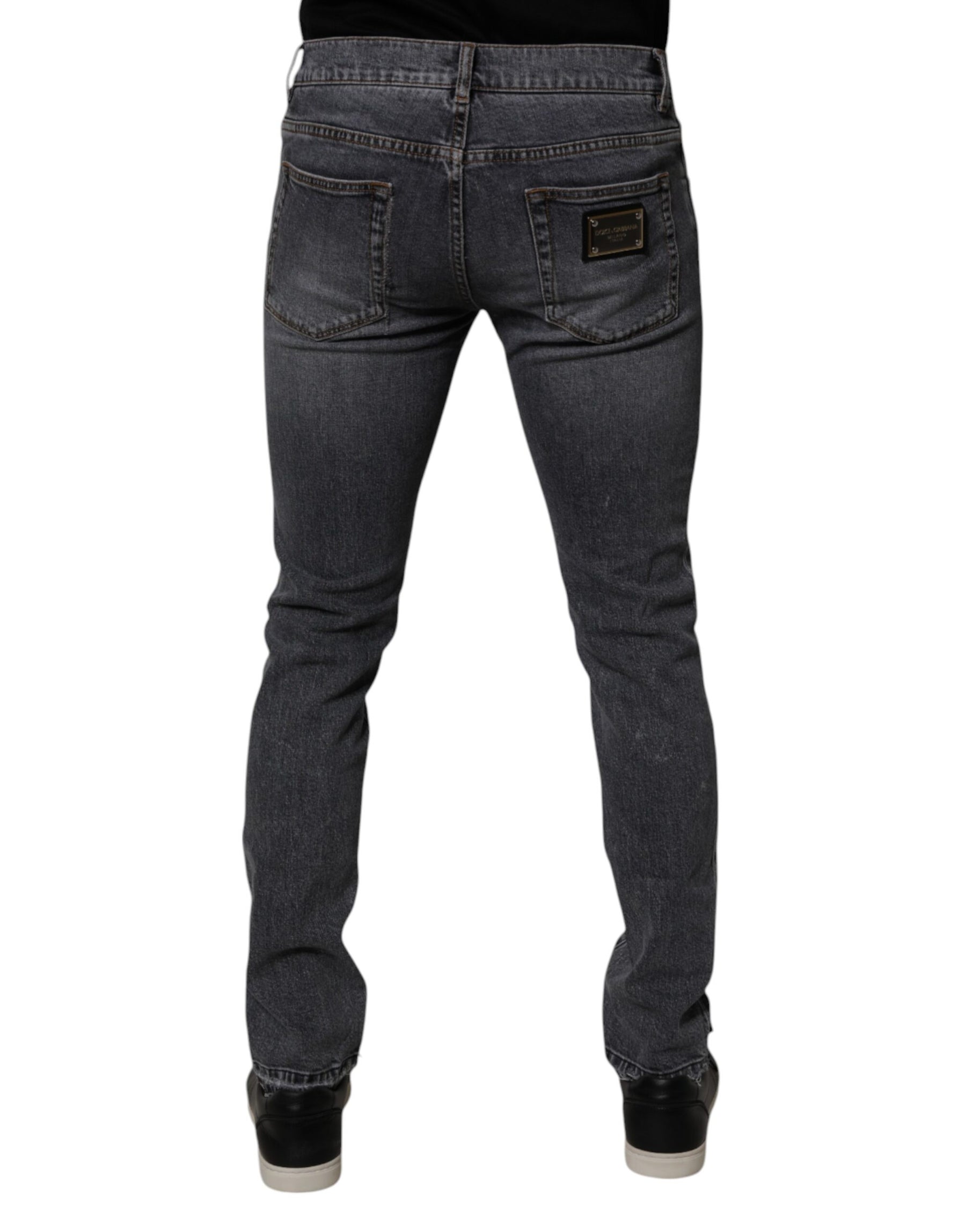 Dolce & Gabbana Dark Gray Cotton Stretch Skinny Denim Jeans | Regal Royce