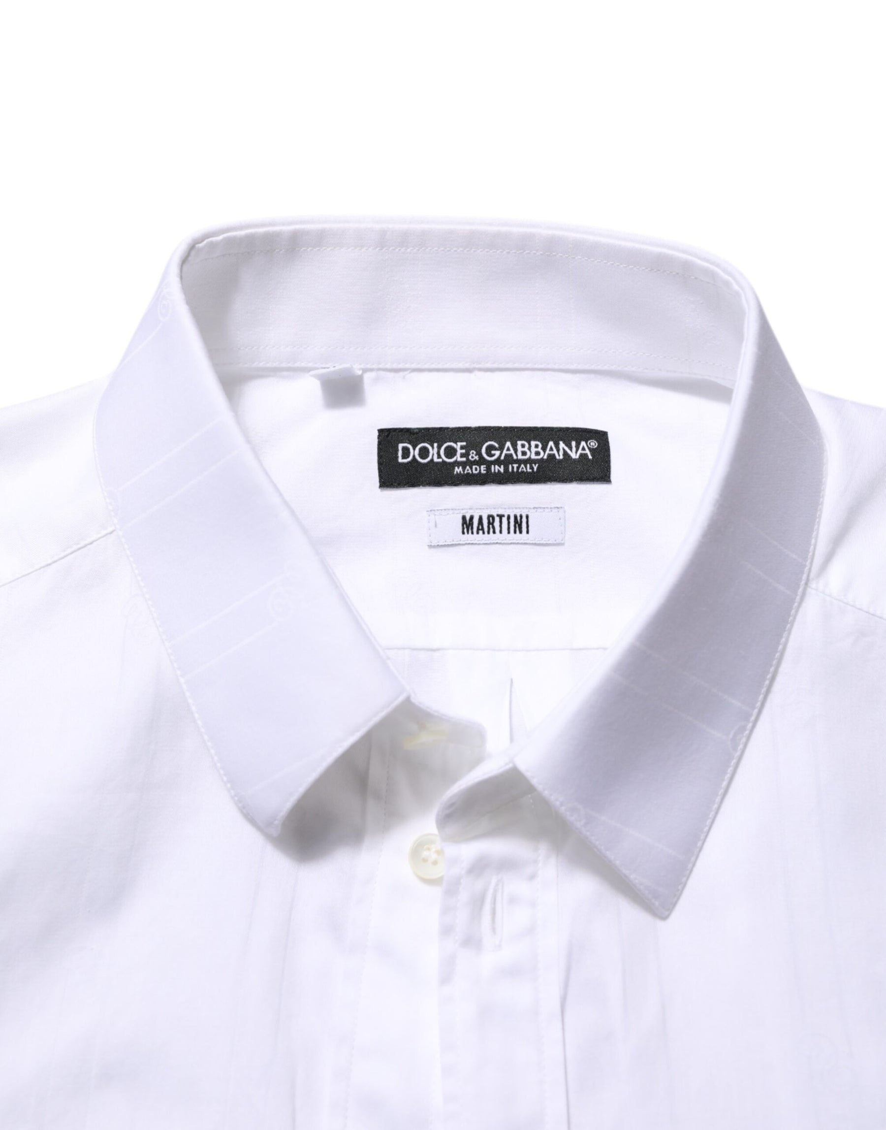 Dolce & Gabbana White Cotton MARTINI Men Formal Dress Shirt | Regal Royce