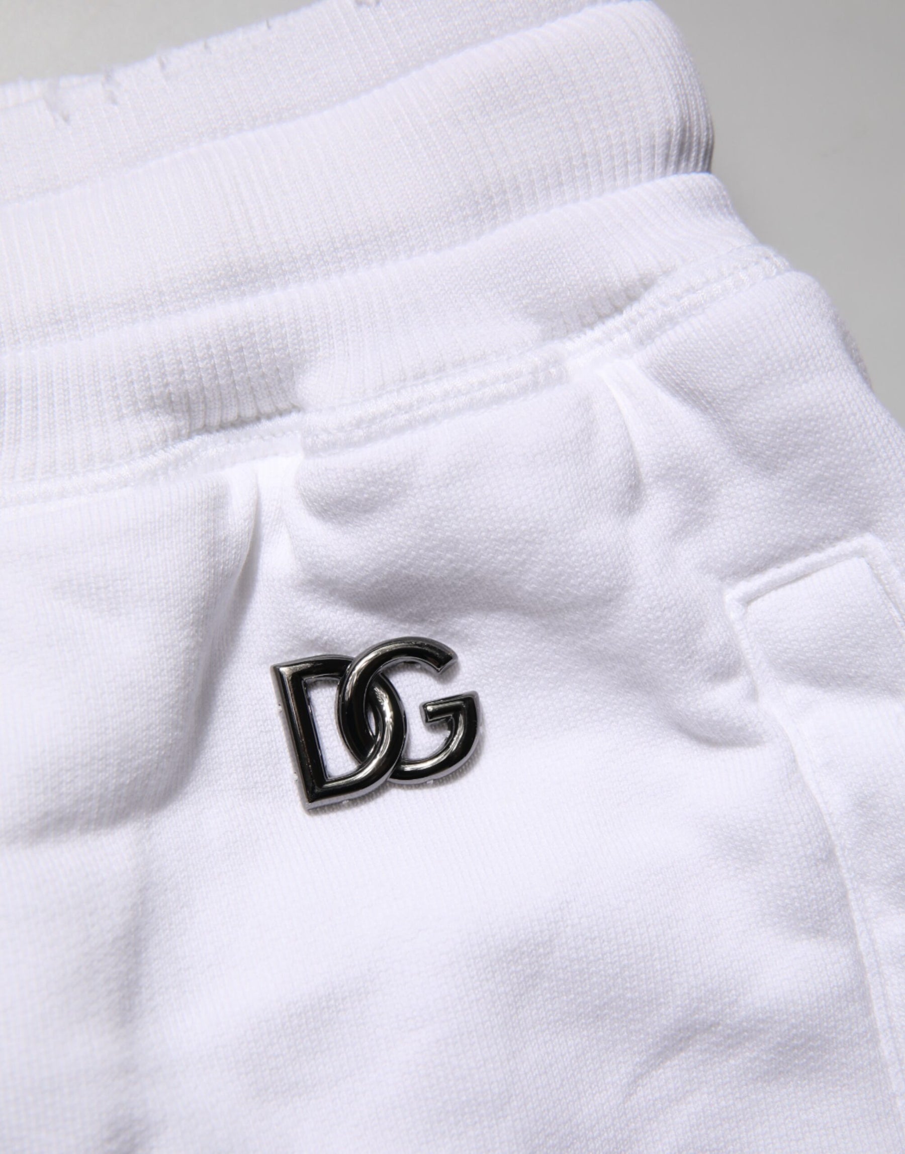Dolce & Gabbana White Ripped Mid Waist Casual Bermuda Short | Regal Royce