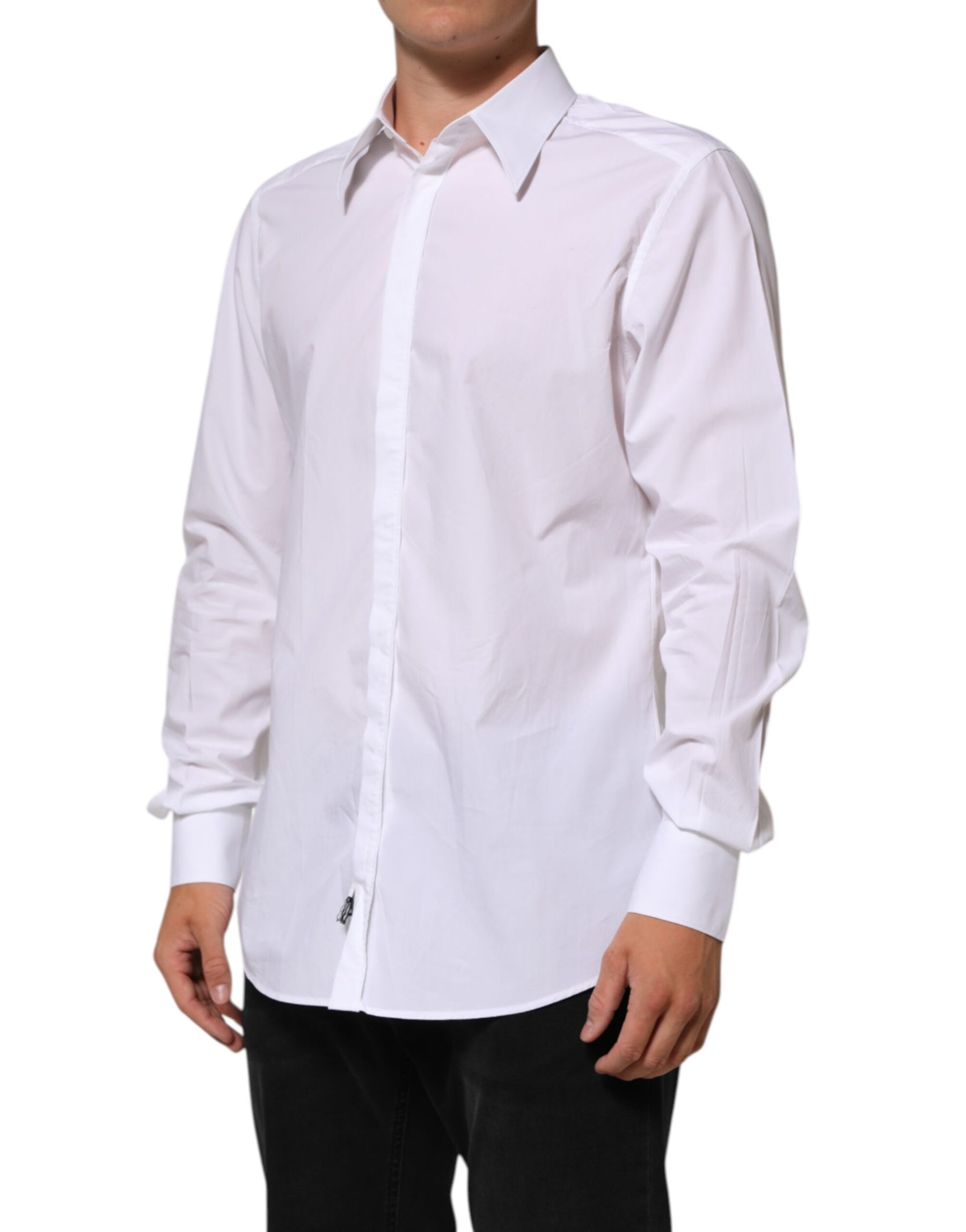 Dolce & Gabbana White Cotton MARTINI Men Formal Dress Shirt | Regal Royce
