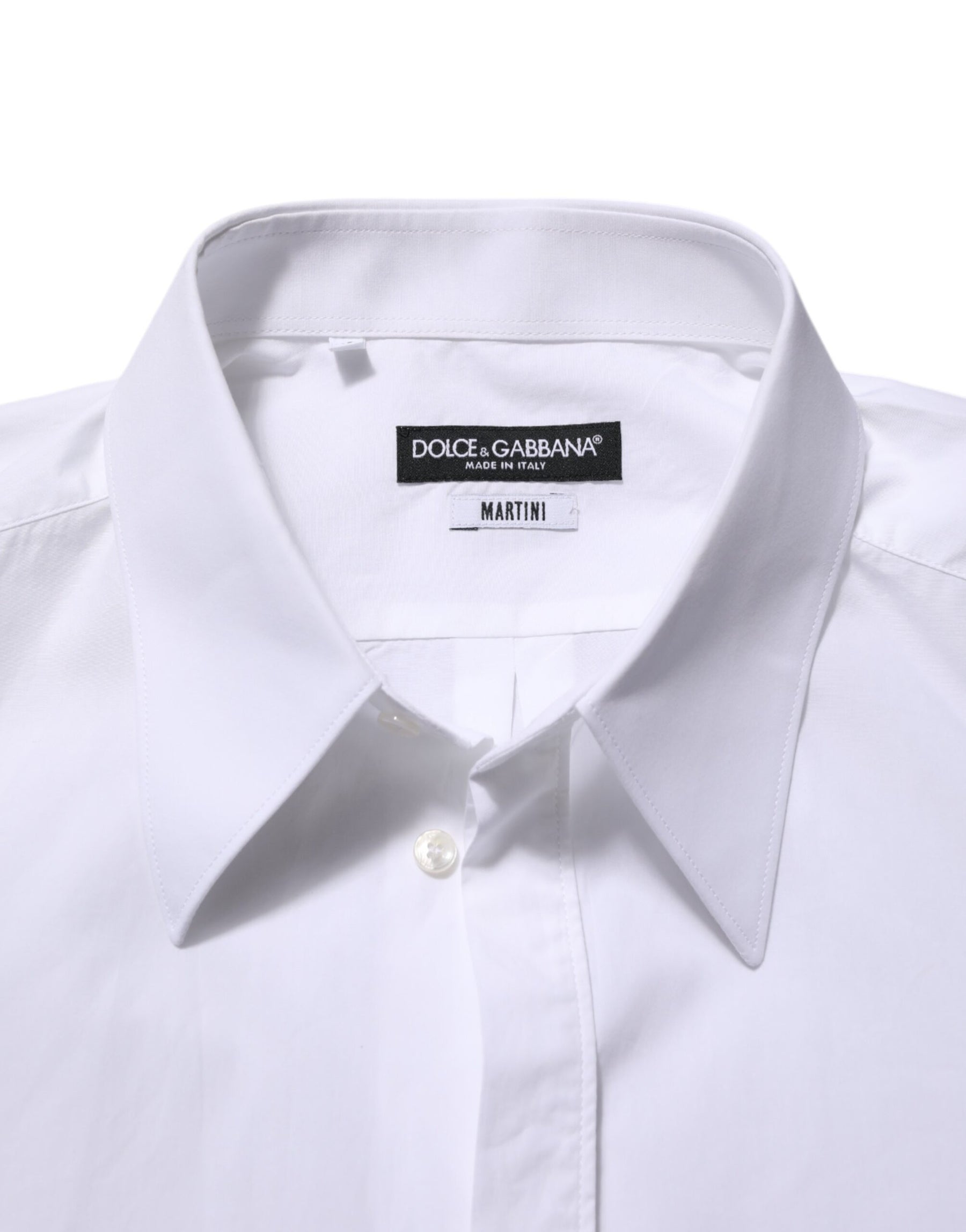 Dolce & Gabbana White Cotton MARTINI Men Formal Dress Shirt | Regal Royce