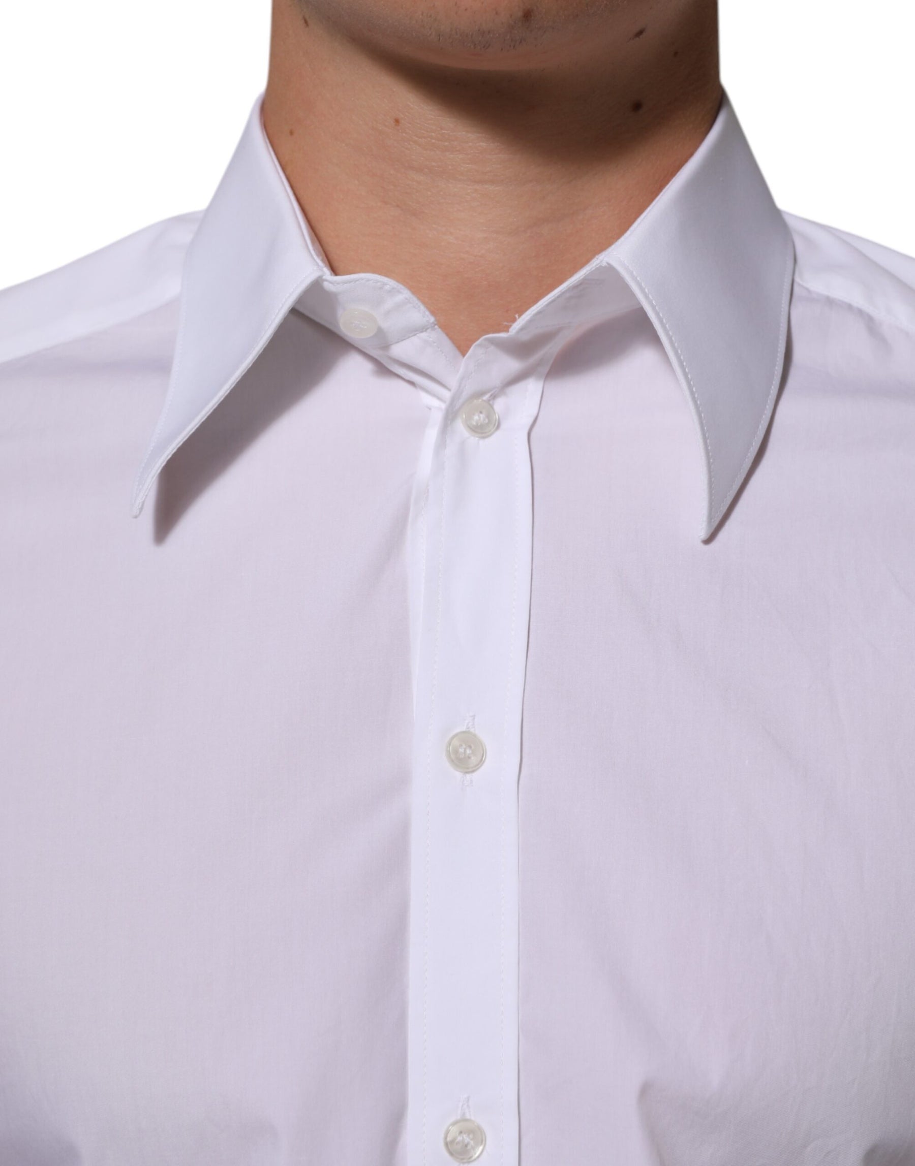 Dolce & Gabbana White Cotton MARTINI Men Formal Dress Shirt | Regal Royce