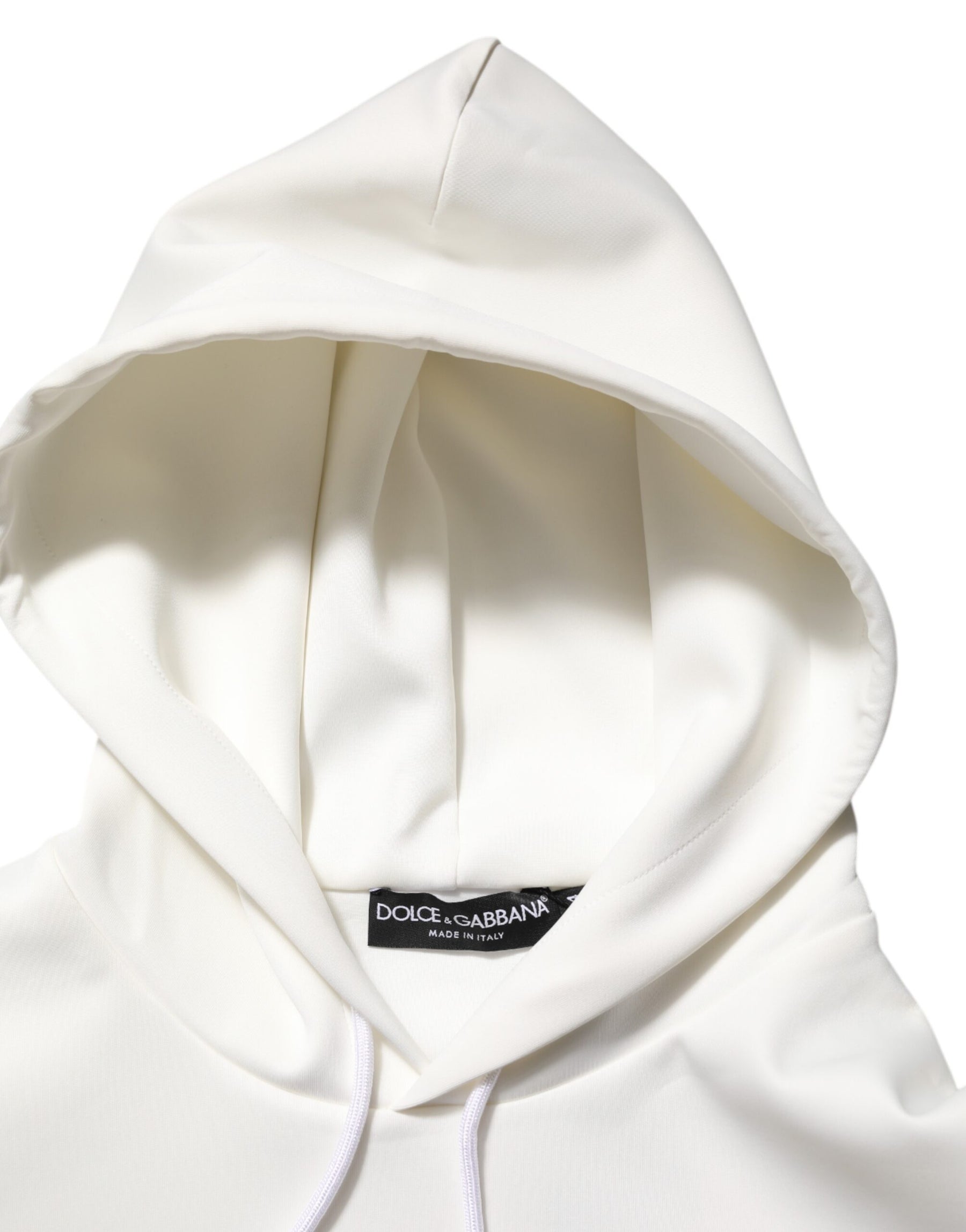 Dolce & Gabbana White Logo Hooded Men Sweatshirt  Sweater | Regal Royce