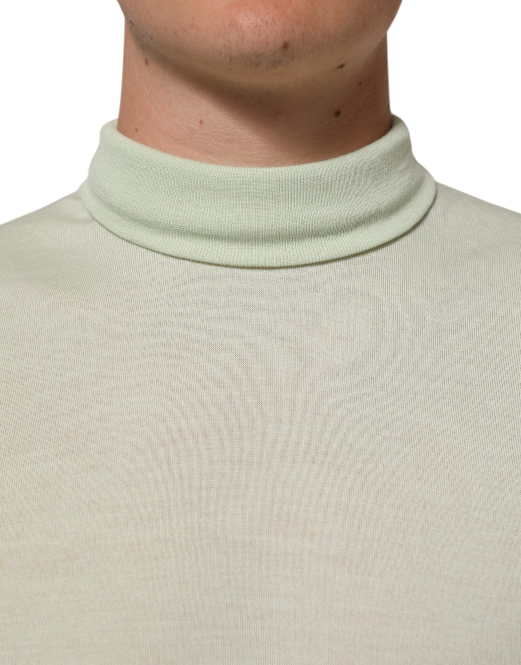 Dolce & Gabbana Light Green Logo TurtleNeck Pullover Sweater | Regal Royce