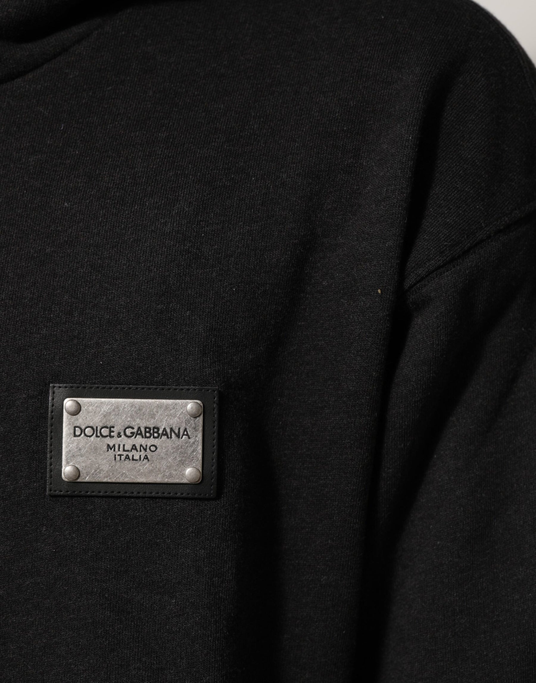 Dolce & Gabbana Black Logo FullZip Hooded Sweatshirt Sweater | Regal Royce