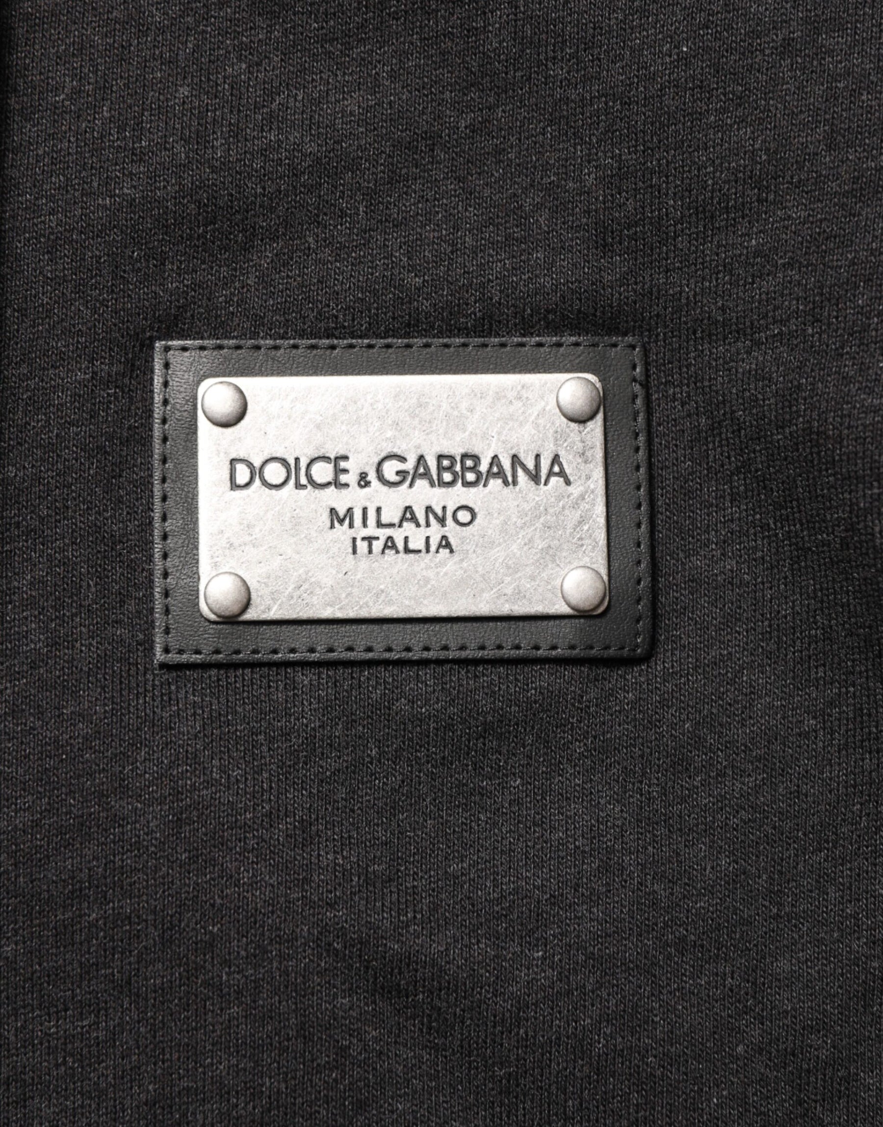 Dolce & Gabbana Black Logo FullZip Hooded Sweatshirt Sweater | Regal Royce