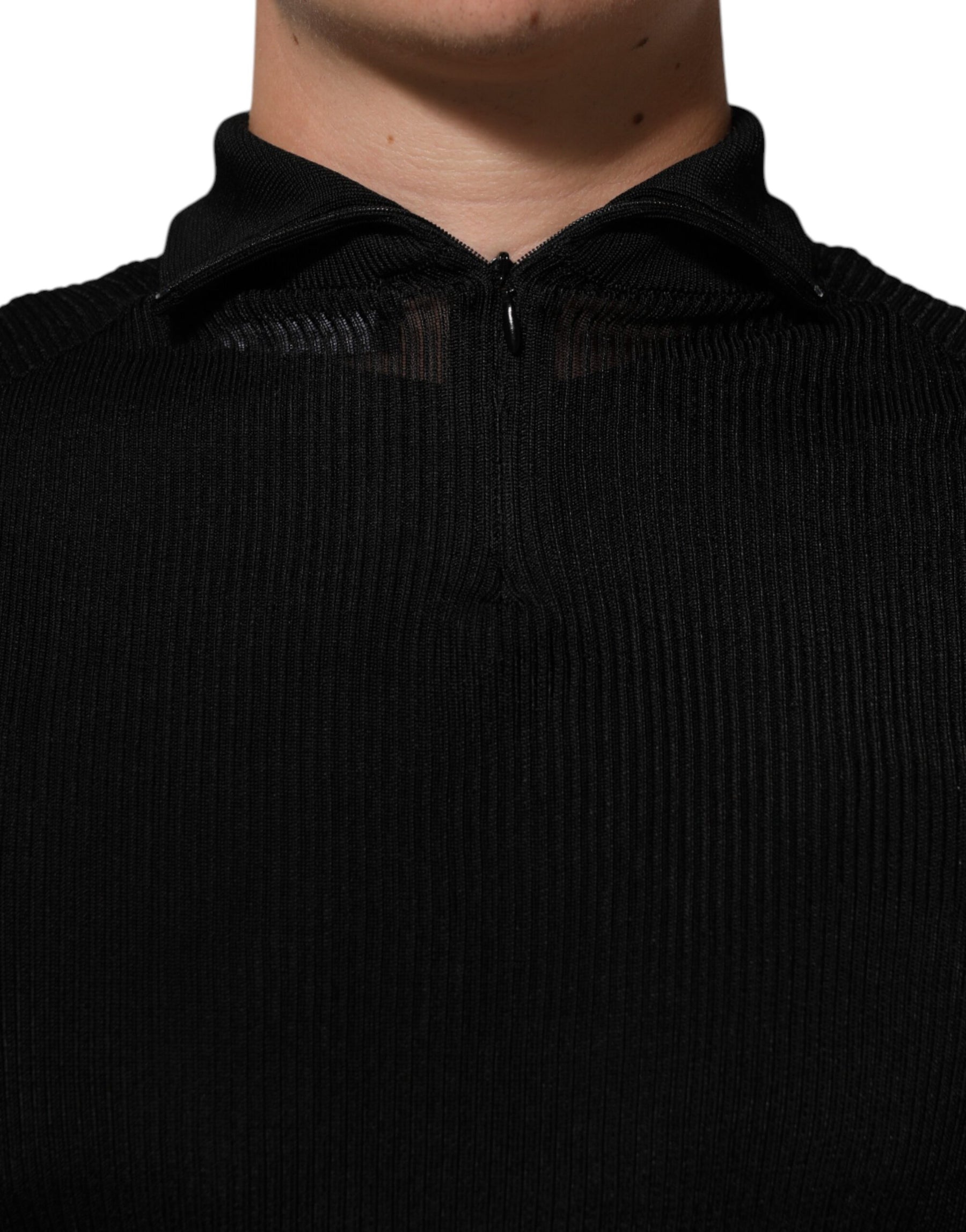 Dolce & Gabbana Black Viscose Turtle Neck Pullover Sweater | Regal Royce