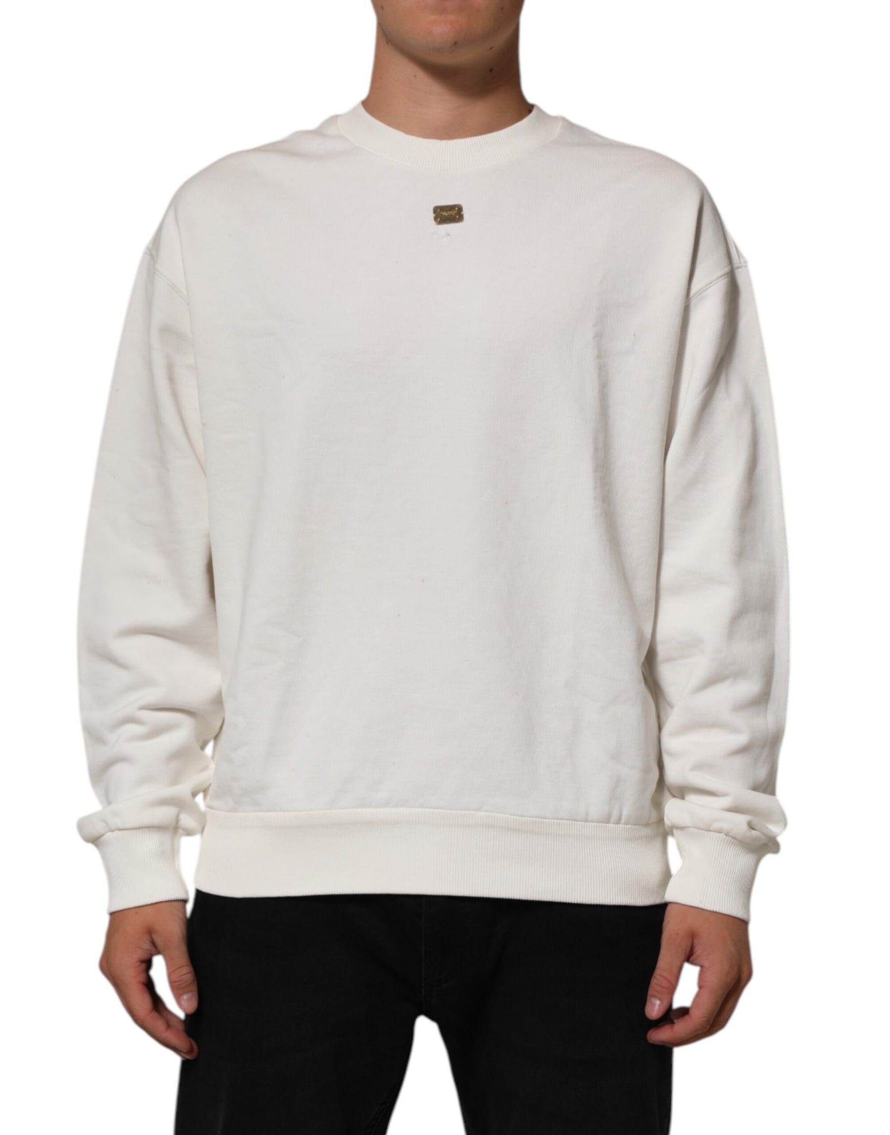 Dolce & Gabbana White DG Logo Crew Neck Sweatshirt Sweater | Regal Royce