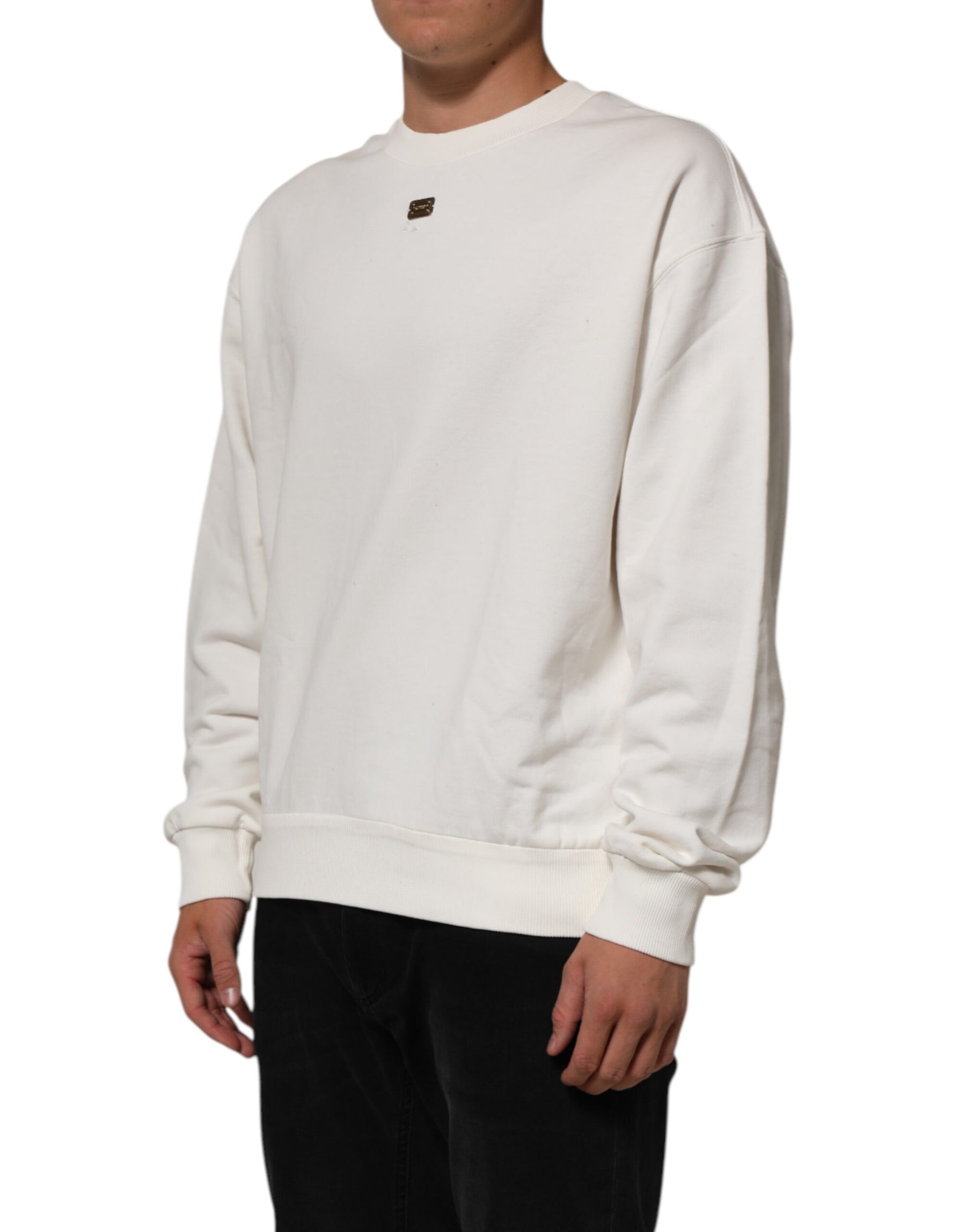 Dolce & Gabbana White DG Logo Crew Neck Sweatshirt Sweater | Regal Royce