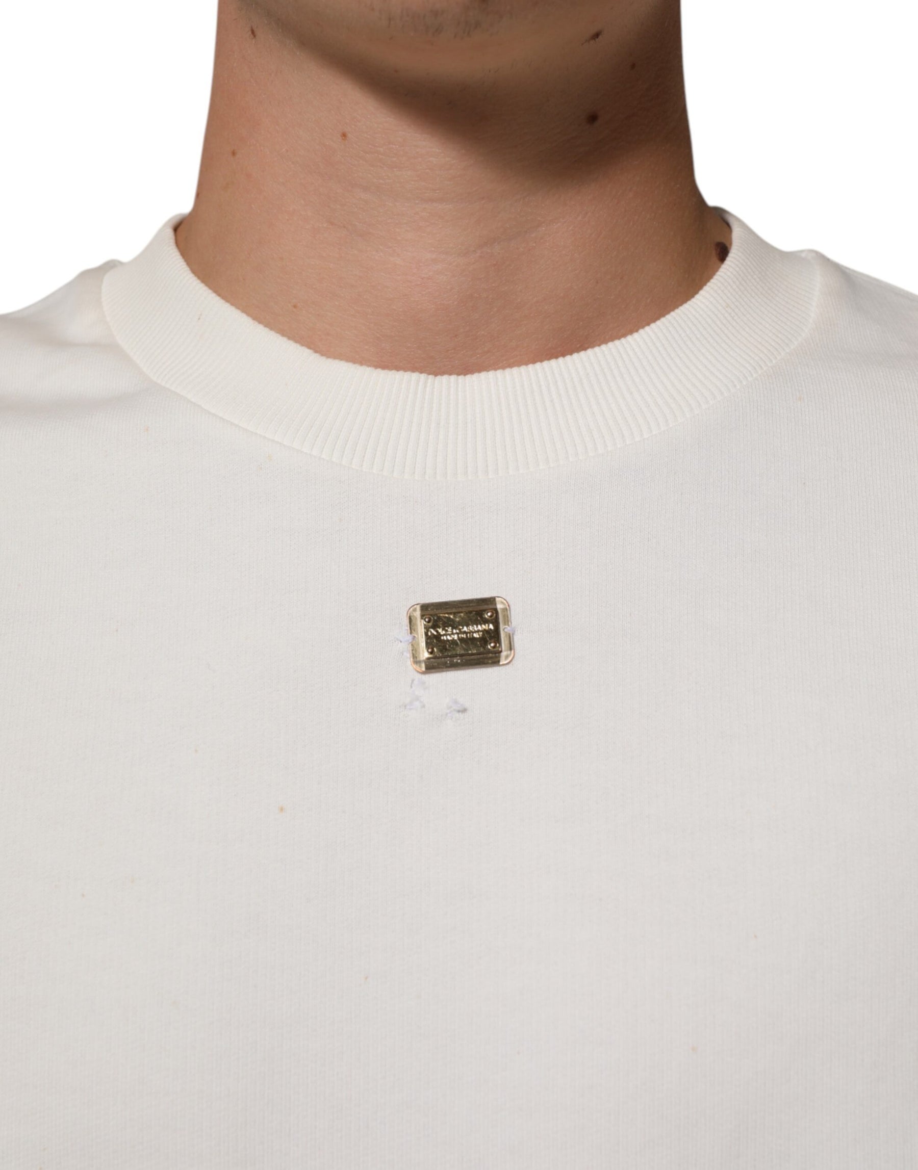 Dolce & Gabbana White DG Logo Crew Neck Sweatshirt Sweater | Regal Royce