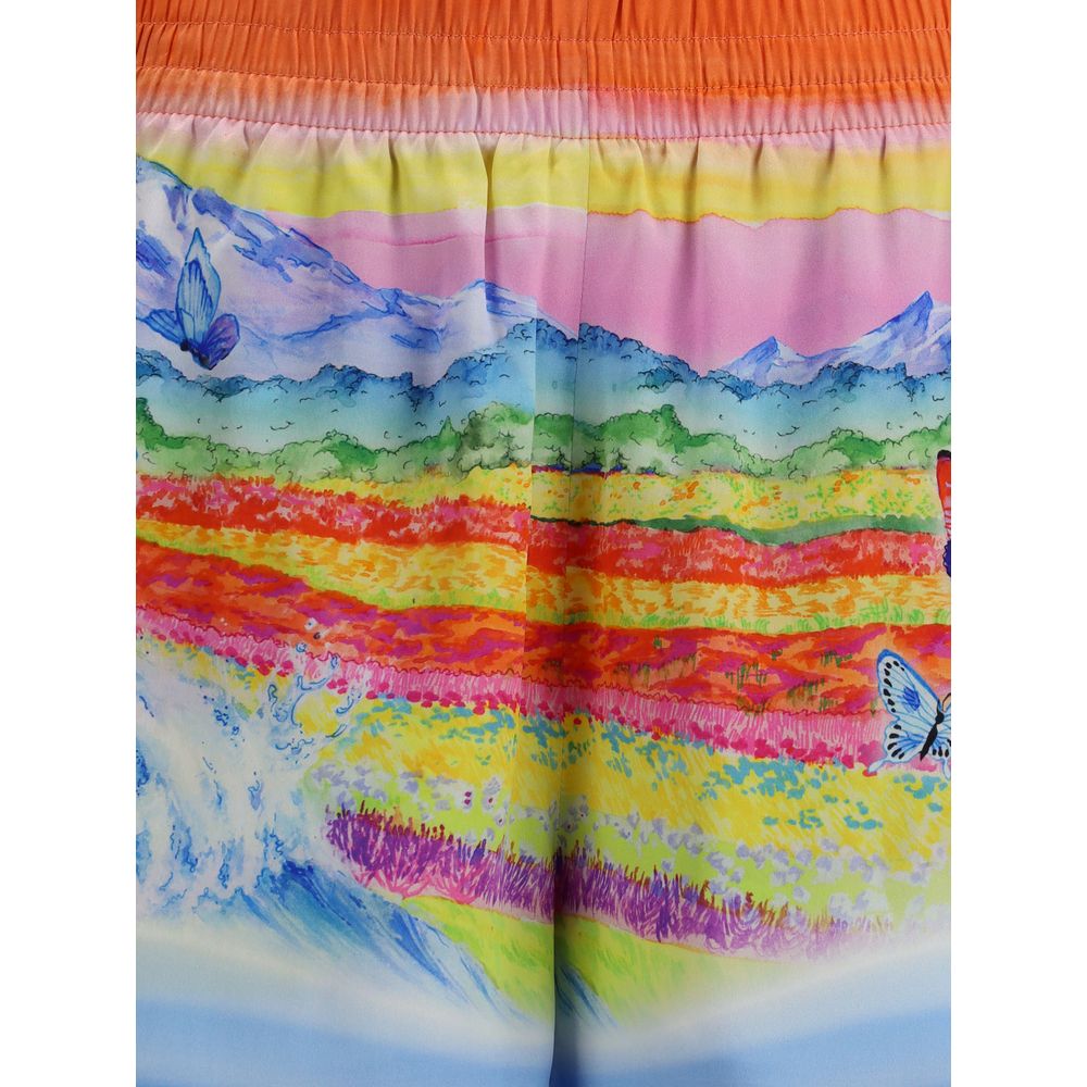 Casablanca Multicolor Silk Bermuda Shorts | Regal Royce