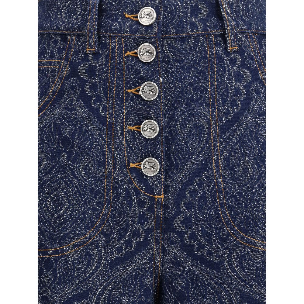Etro Blue Cotton Flared Jeans | Regal Royce