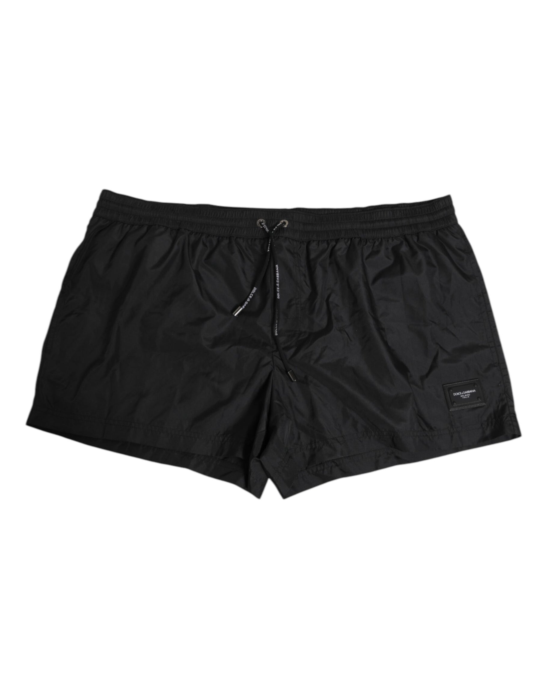Dolce & Gabbana Black Logo Polyester Beachwear Shorts Swimwear | Regal Royce