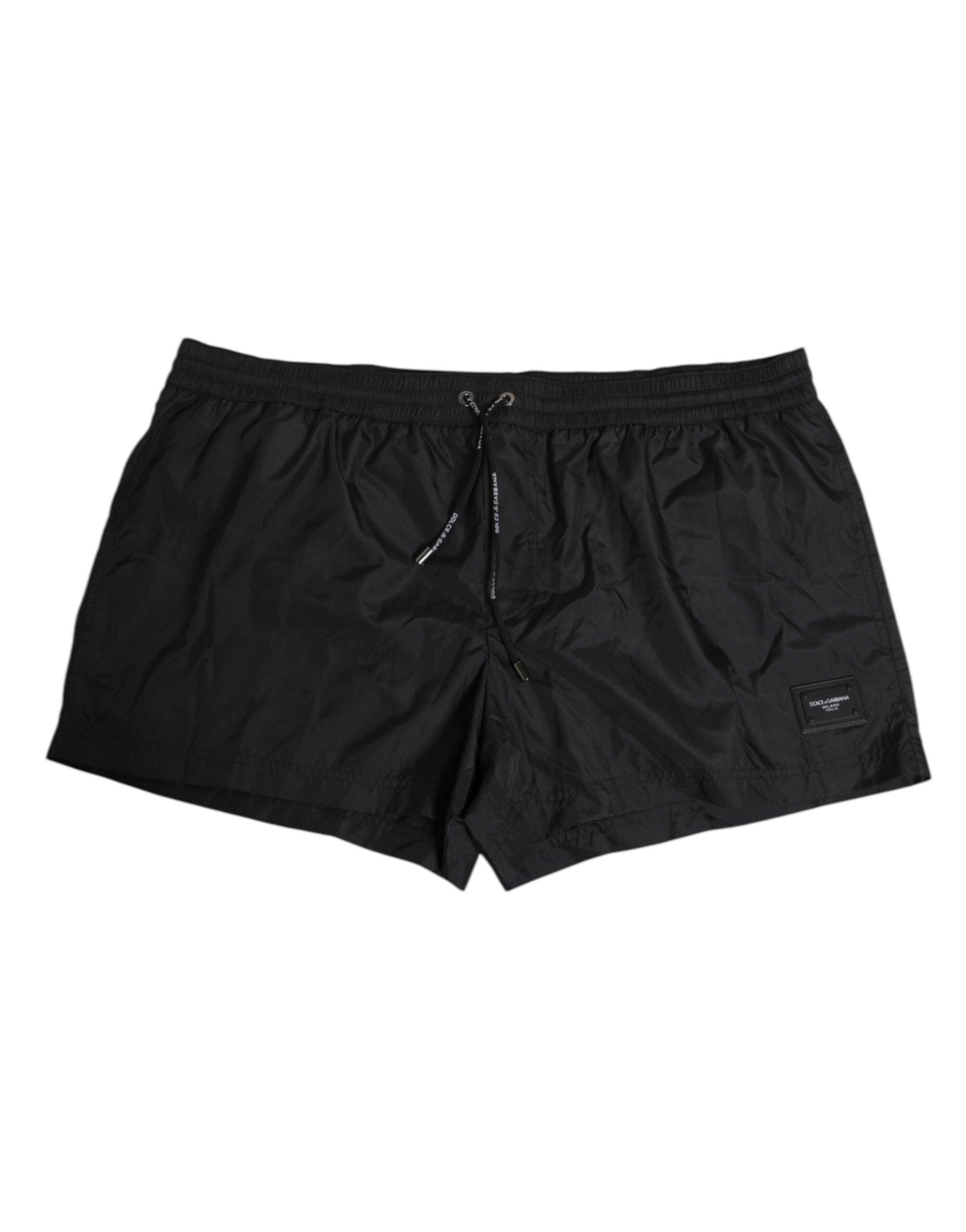 Dolce & Gabbana Black Logo Polyester Beachwear Shorts Swimwear | Regal Royce