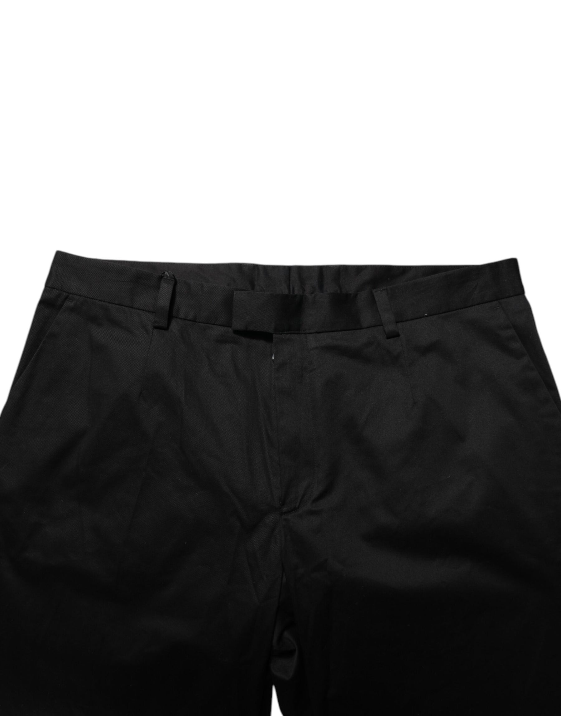 Dolce & Gabbana Black Cotton Stretch Casual Trouser Pants | Regal Royce