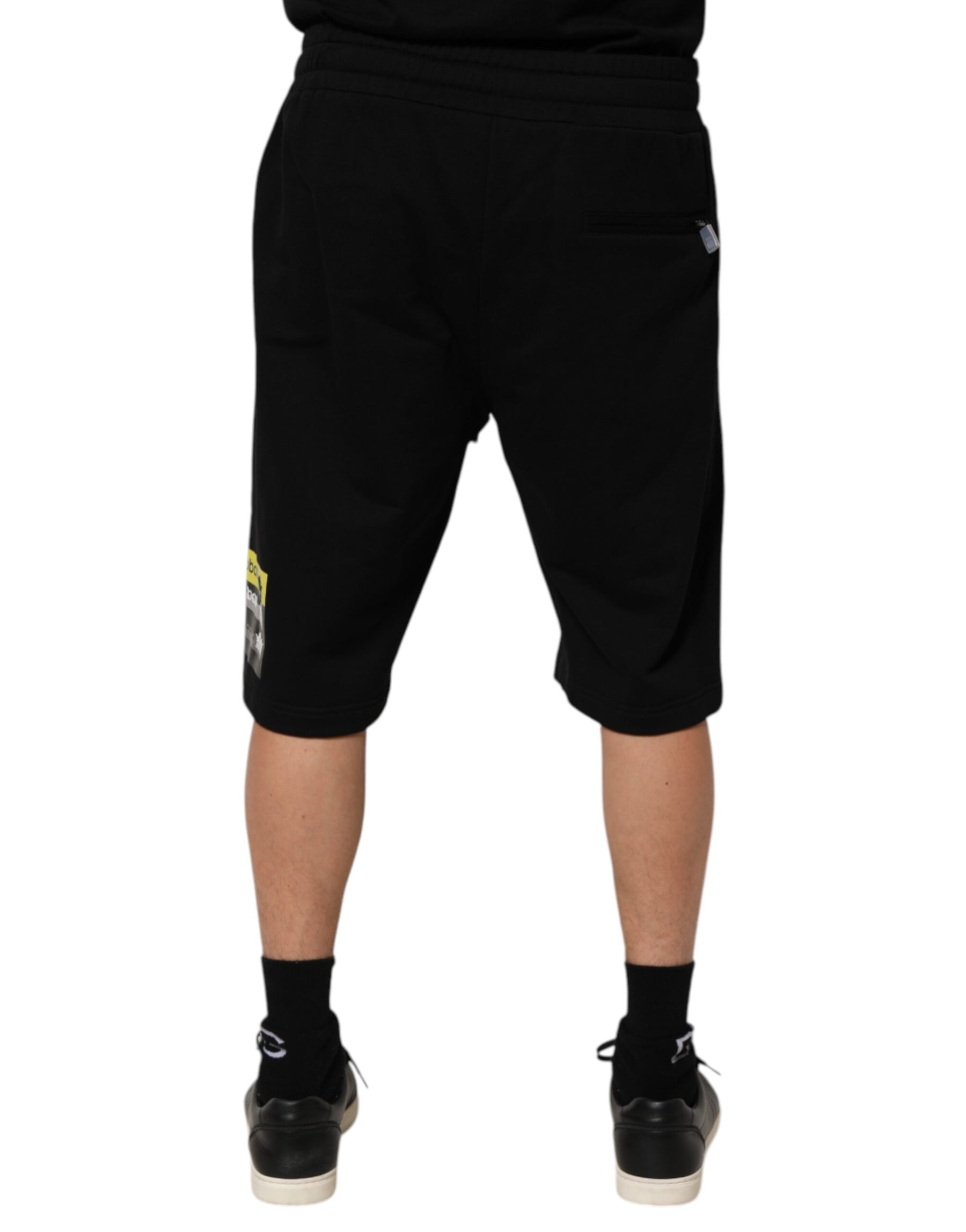 Dolce & Gabbana Black Cotton Mid Waist Casual Bermuda Short | Regal Royce