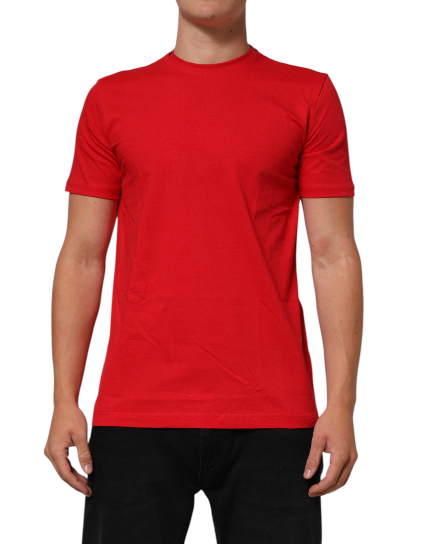 Dolce & Gabbana Red Goodluck 2023 Cotton Crew Neck T-shirt | Regal Royce