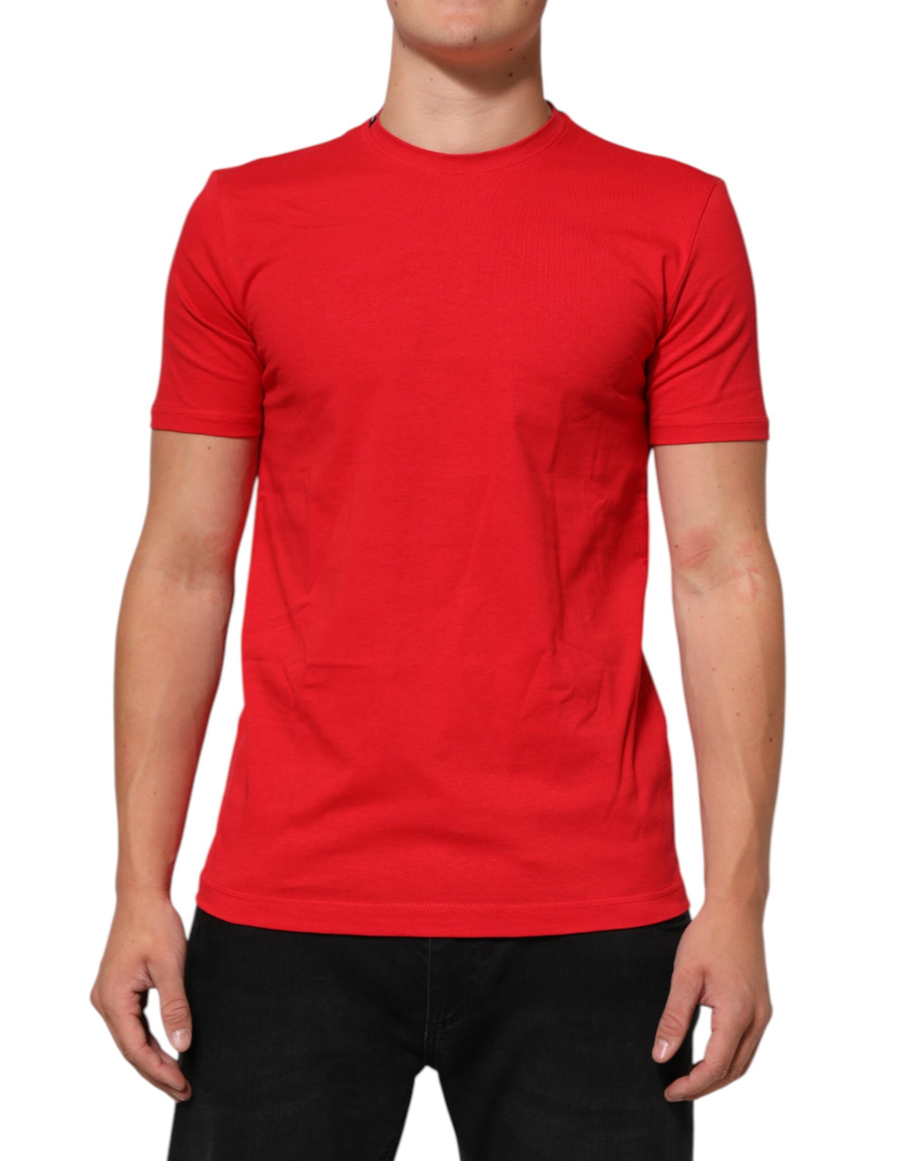 Dolce & Gabbana Red Goodluck 2023 Cotton Crew Neck T-shirt | Regal Royce