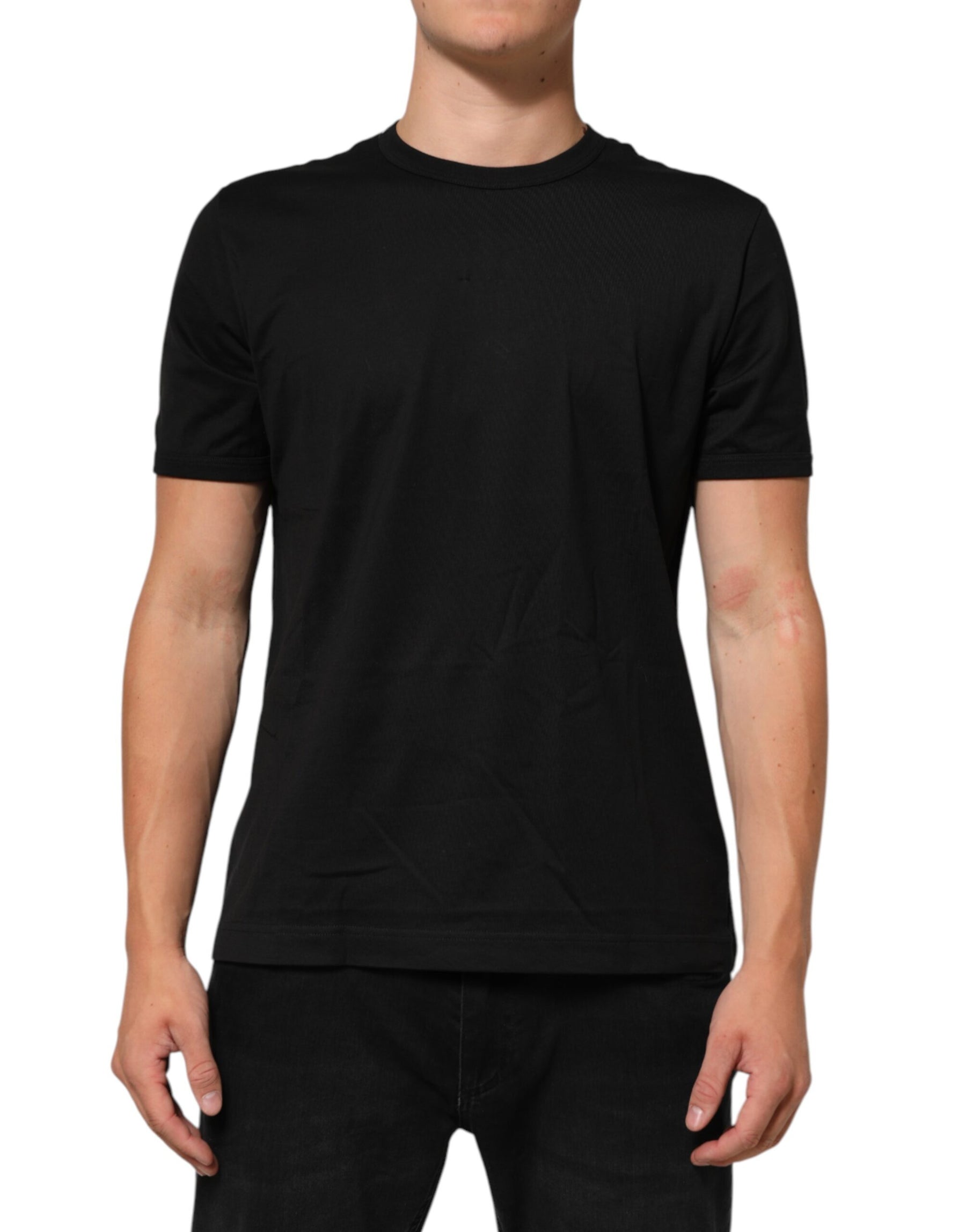 Dolce & Gabbana Black Goodluck 2021 Cotton Crew Neck T-shirt | Regal Royce