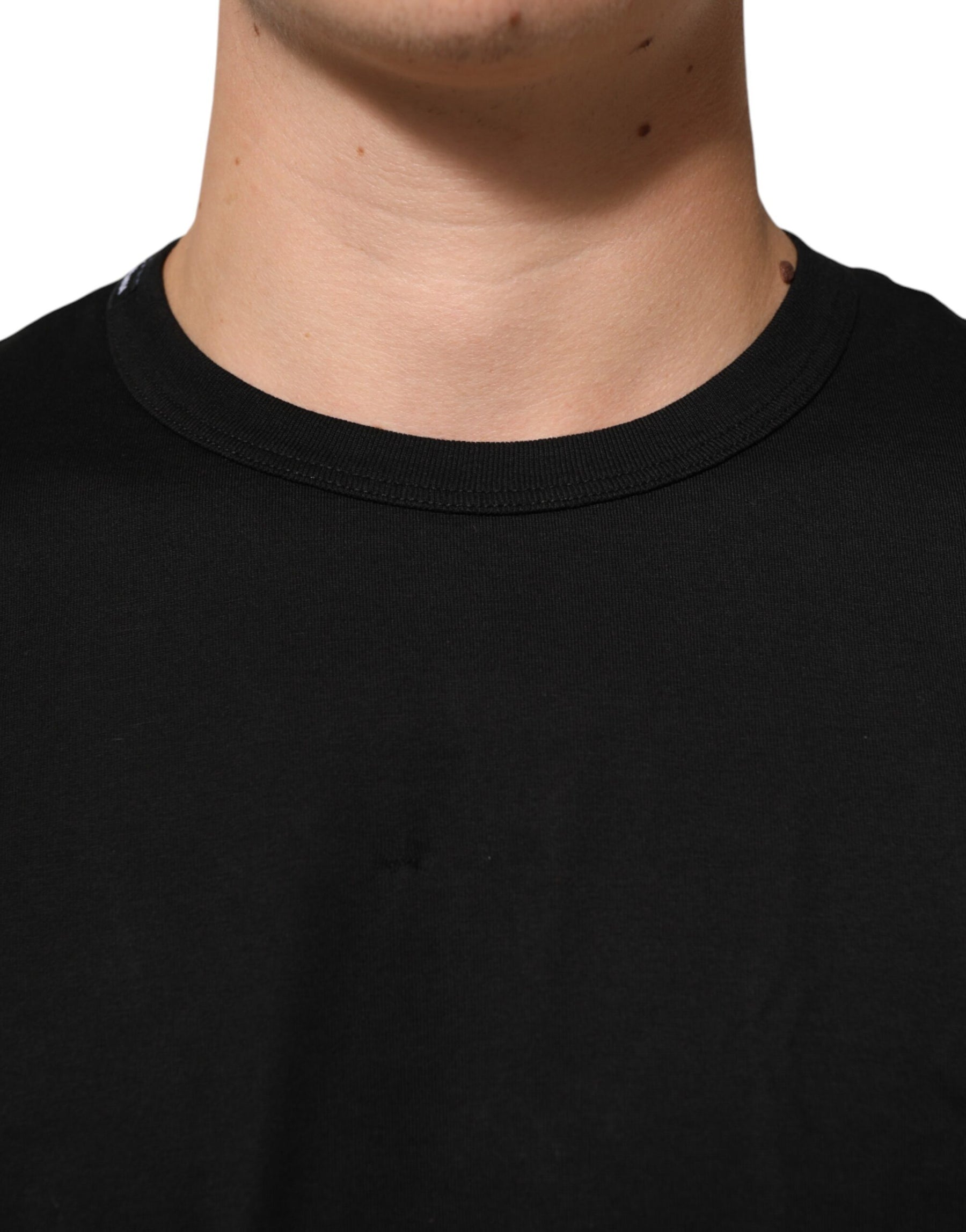 Dolce & Gabbana Black Goodluck 2021 Cotton Crew Neck T-shirt | Regal Royce