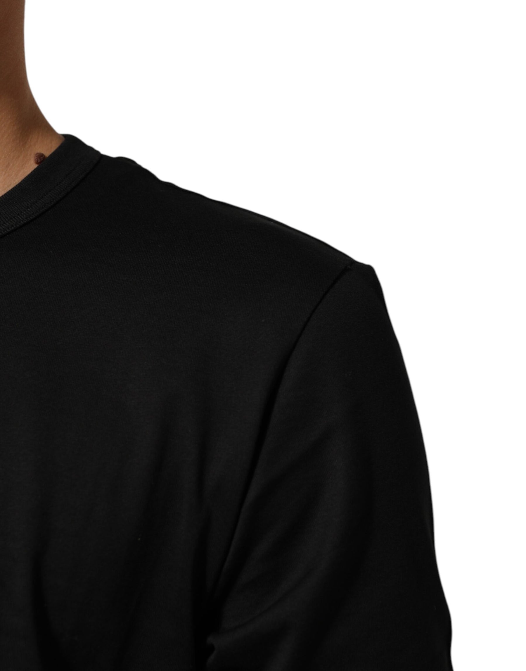 Dolce & Gabbana Black Goodluck 2021 Cotton Crew Neck T-shirt | Regal Royce
