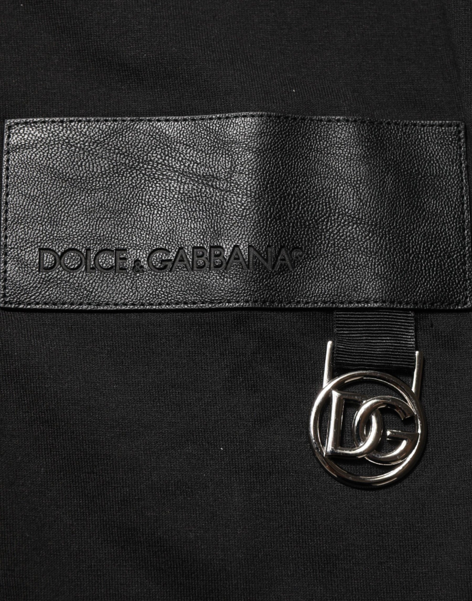 Dolce & Gabbana Black Logo Plaque Cotton Crew Neck T-shirt | Regal Royce
