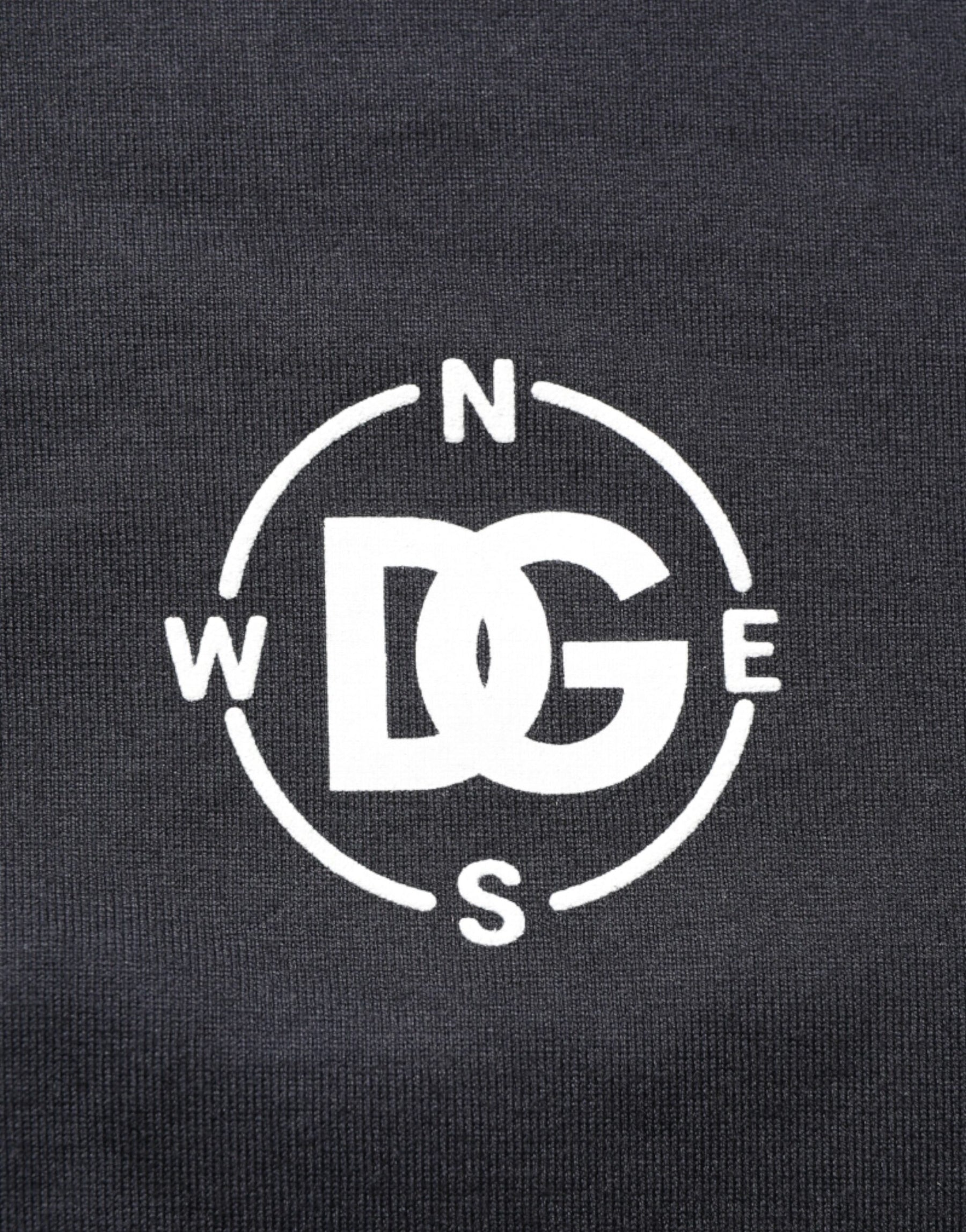 Dolce & Gabbana Black Logo Compass Cotton Crew Neck T-shirt | Regal Royce