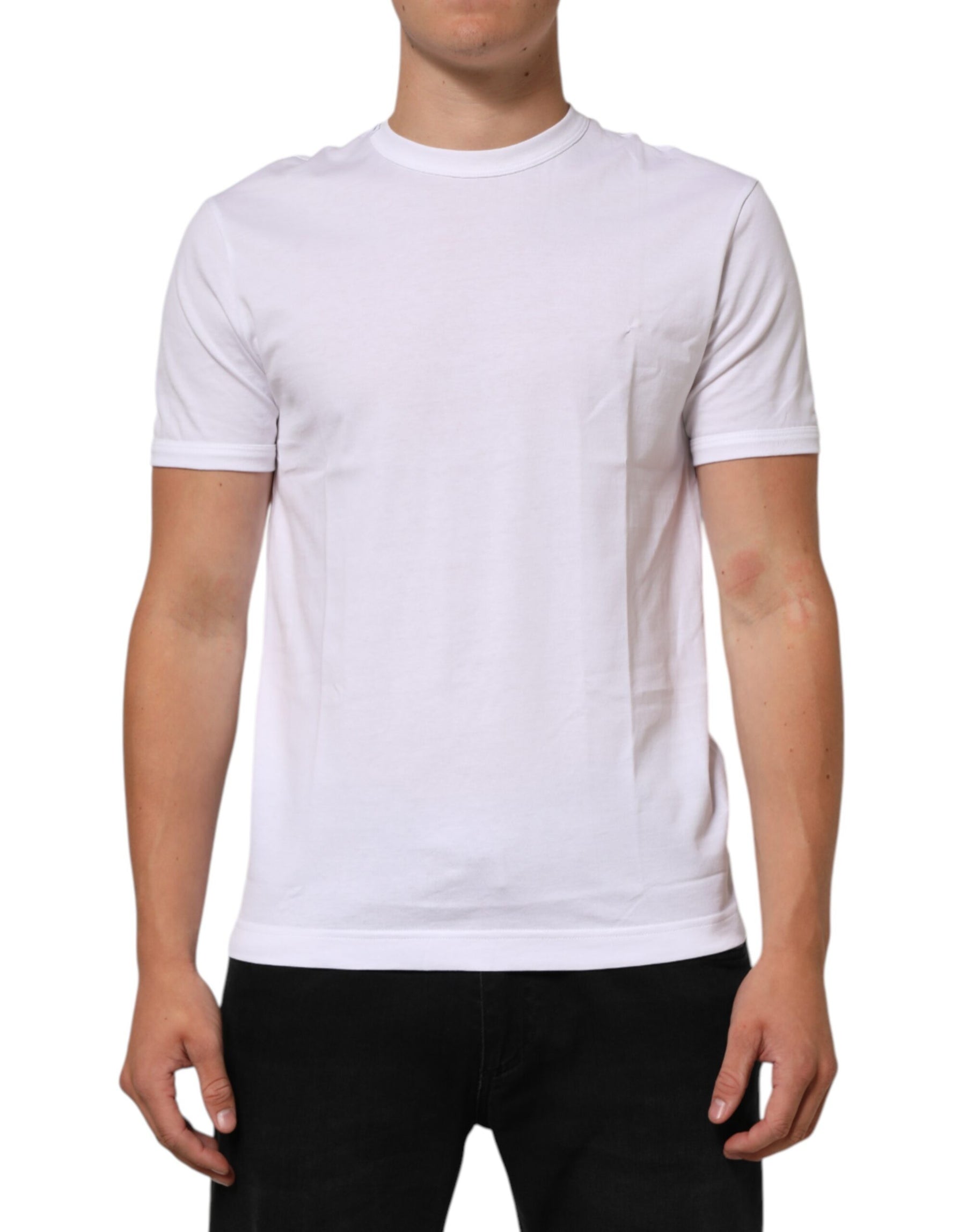 Dolce & Gabbana White Goodluck 2021 Cotton Crew Neck  T-shirt | Regal Royce
