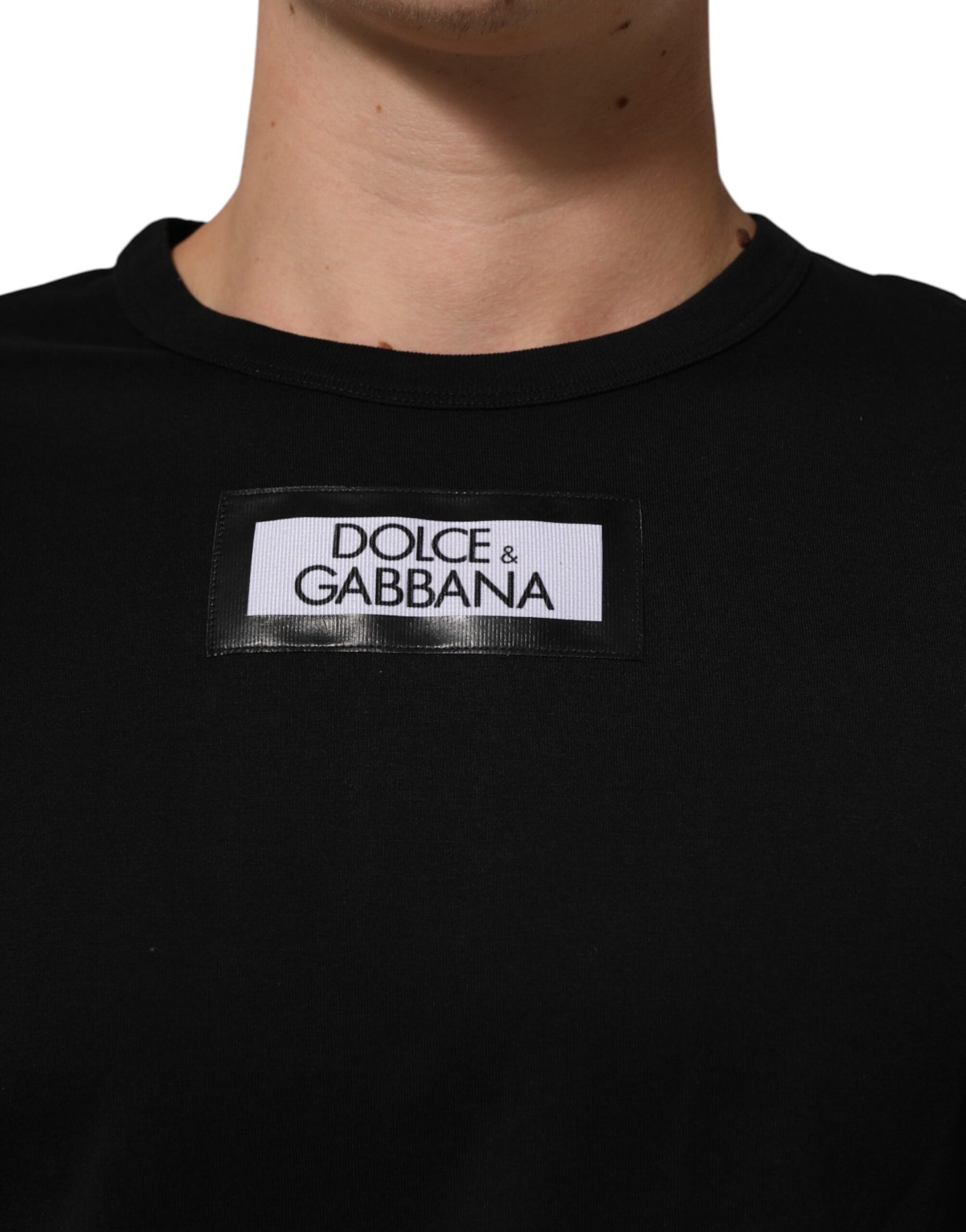 Dolce & Gabbana Black DGRoyals Cotton Men Crew Neck IT T-shirt | Regal Royce