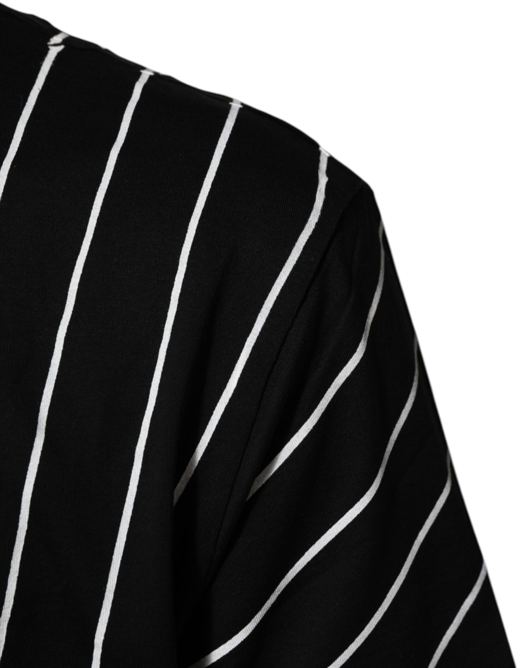 Dolce & Gabbana Black Cotton Polka Dots Round Neck T-shirt | Regal Royce