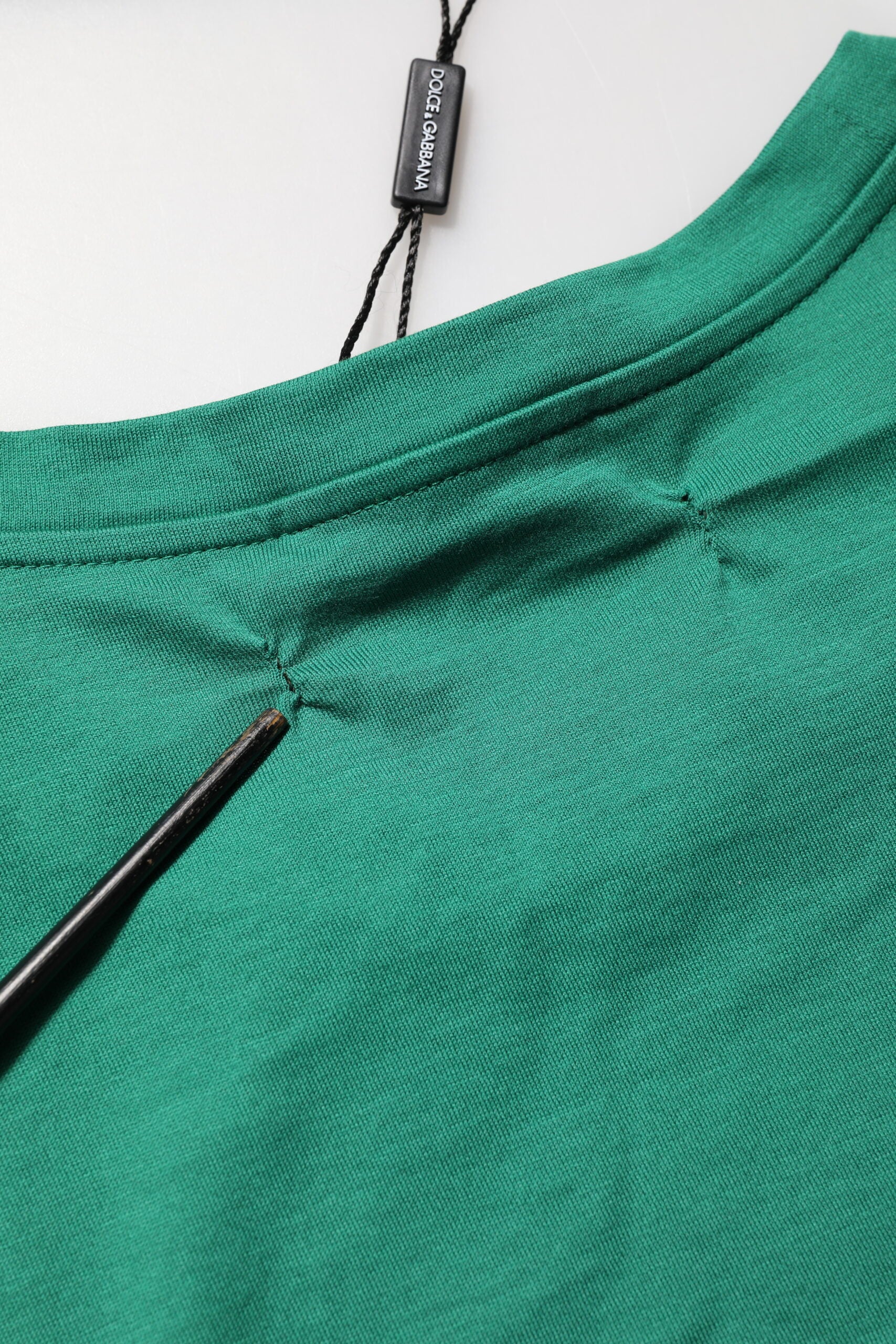 Dolce & Gabbana Green Cotton Graphic Logo Print Crewneck T-shirt | Regal Royce