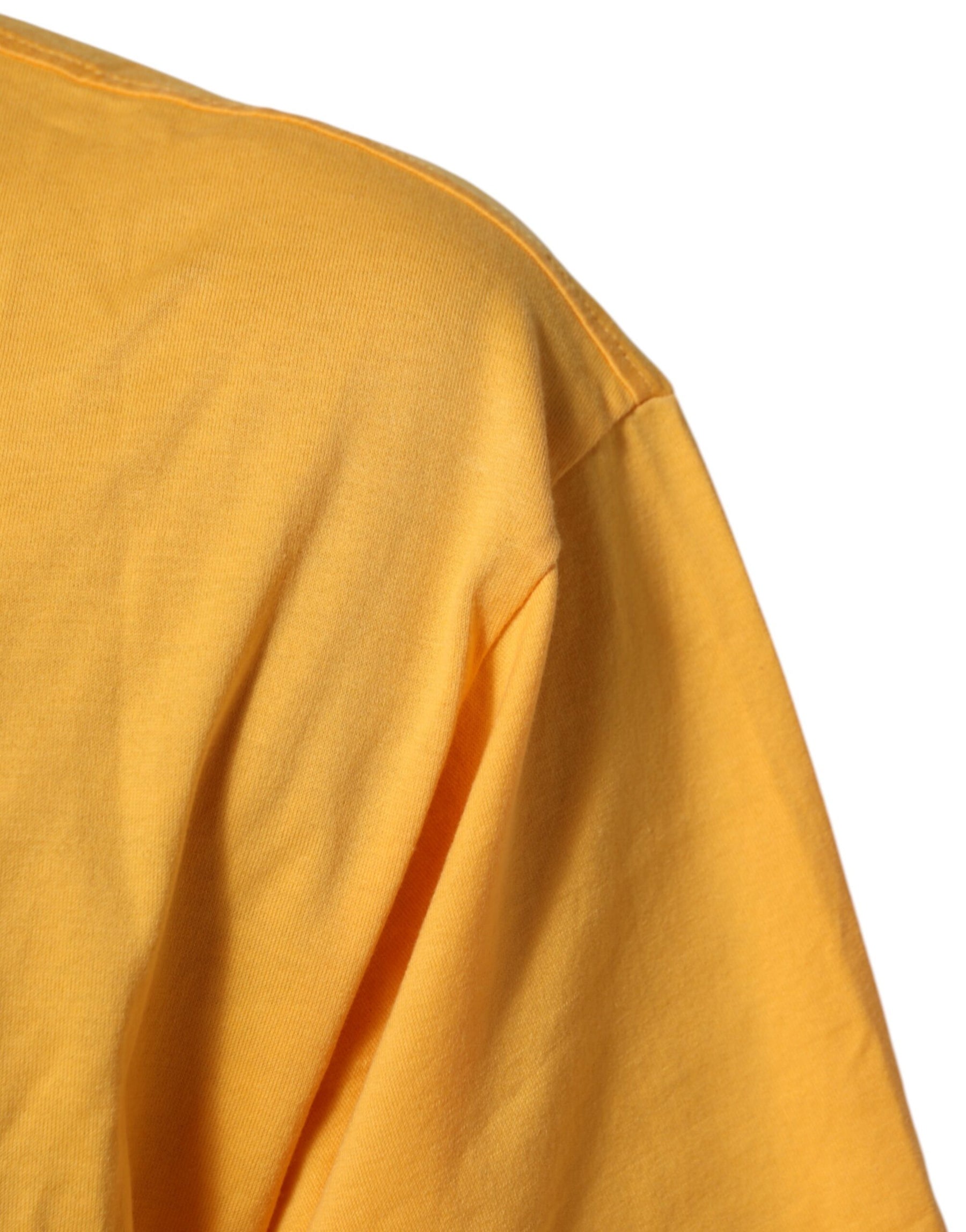 Dolce & Gabbana Yellow Secret Graden Floral Cotton Crew Neck T-shirt | Regal Royce