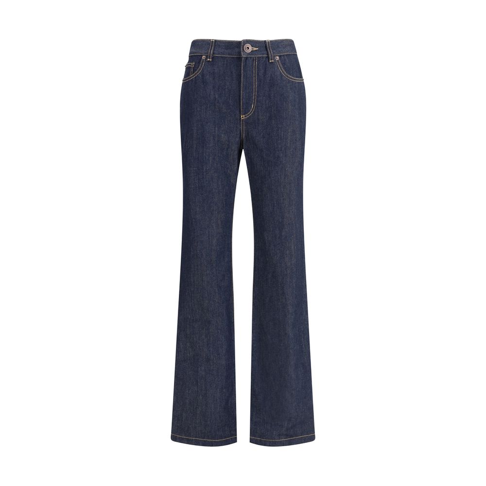 Alexander McQueen Blue Cotton Straight-Leg Jeans | Regal Royce