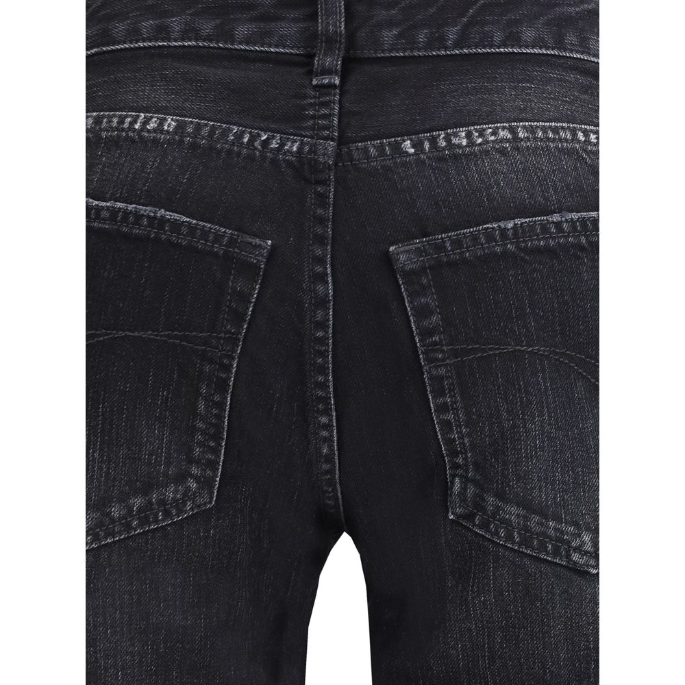 Balenciaga Black Cotton Relaxed Fit Jeans | Regal Royce