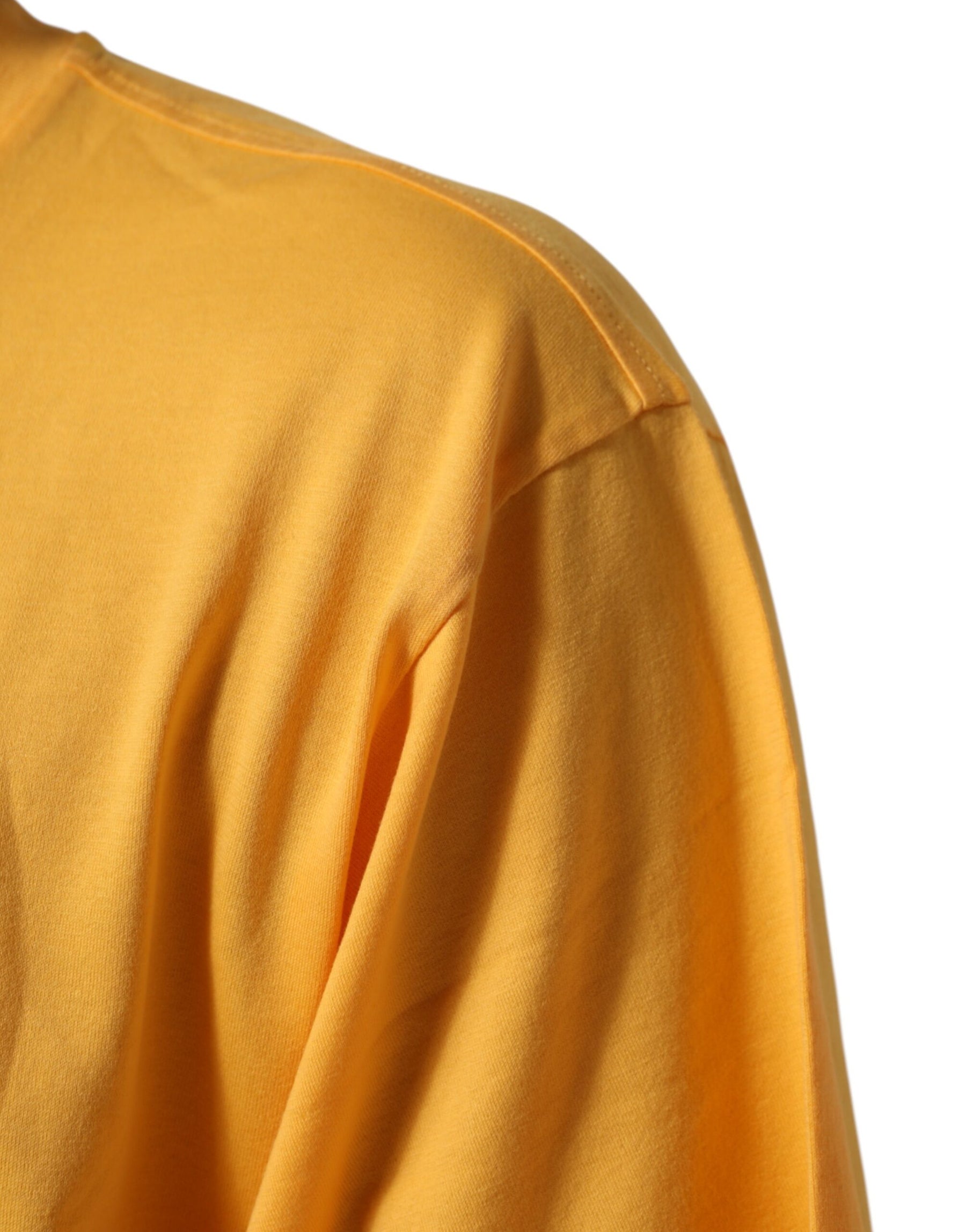 Dolce & Gabbana Yellow Secret Graden Floral Cotton CrewNeck T-shirt | Regal Royce